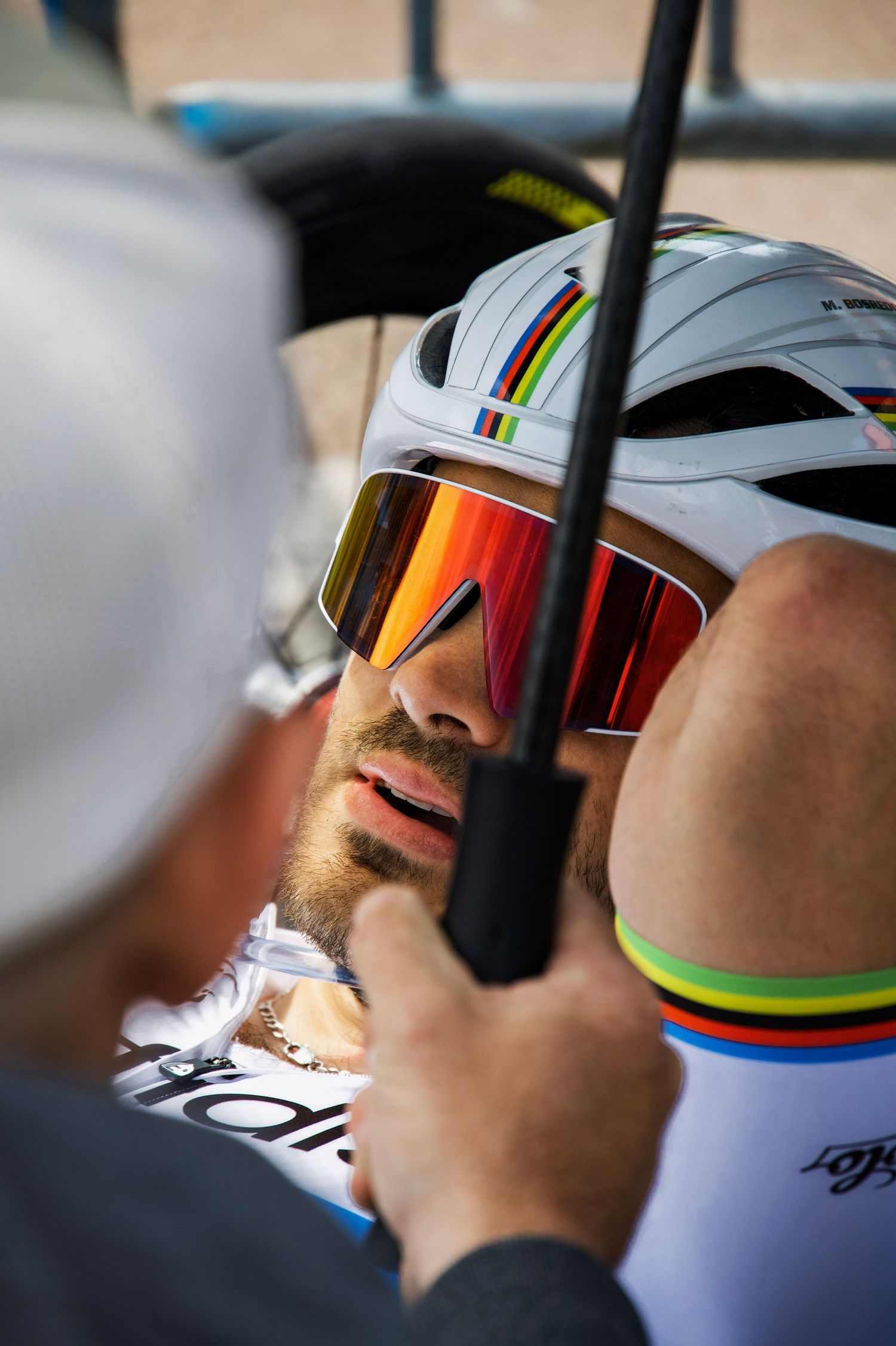 Mathieu Bosredon, Team Cofidis, at the start line of the H3 Road Race at the 2025 UCI Paracycling World Cup at Bruges, Belgium.