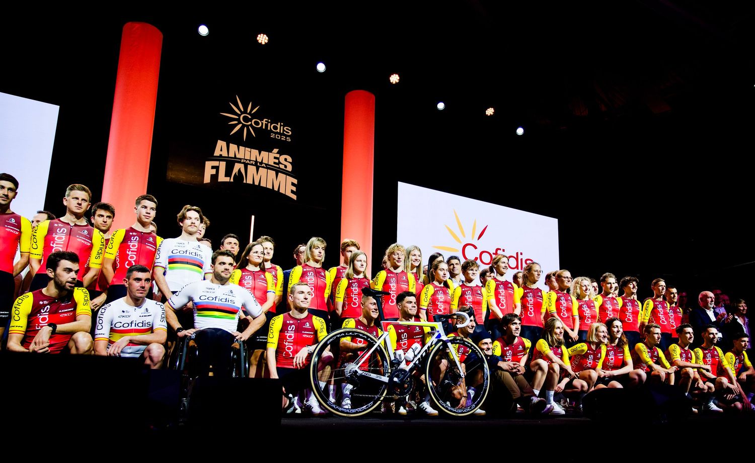 Team Portrait of the 2025 Team Cofidis squad taken at the presentation evening.