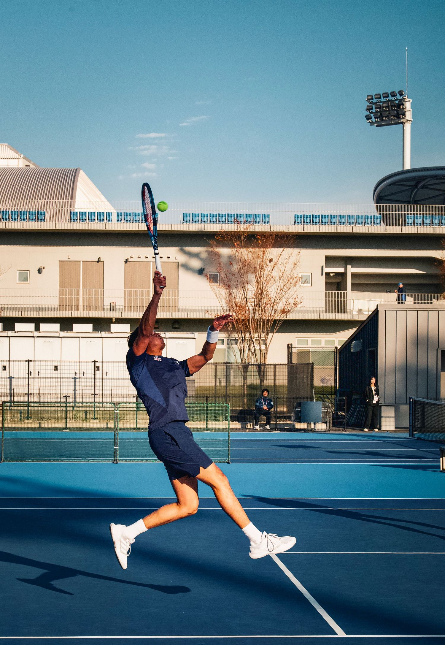 Team GB tennis player Esah Hayat at the 2025 Deaflympics in Tokyo during their Mens Doubles Quarter Final Win against Italy