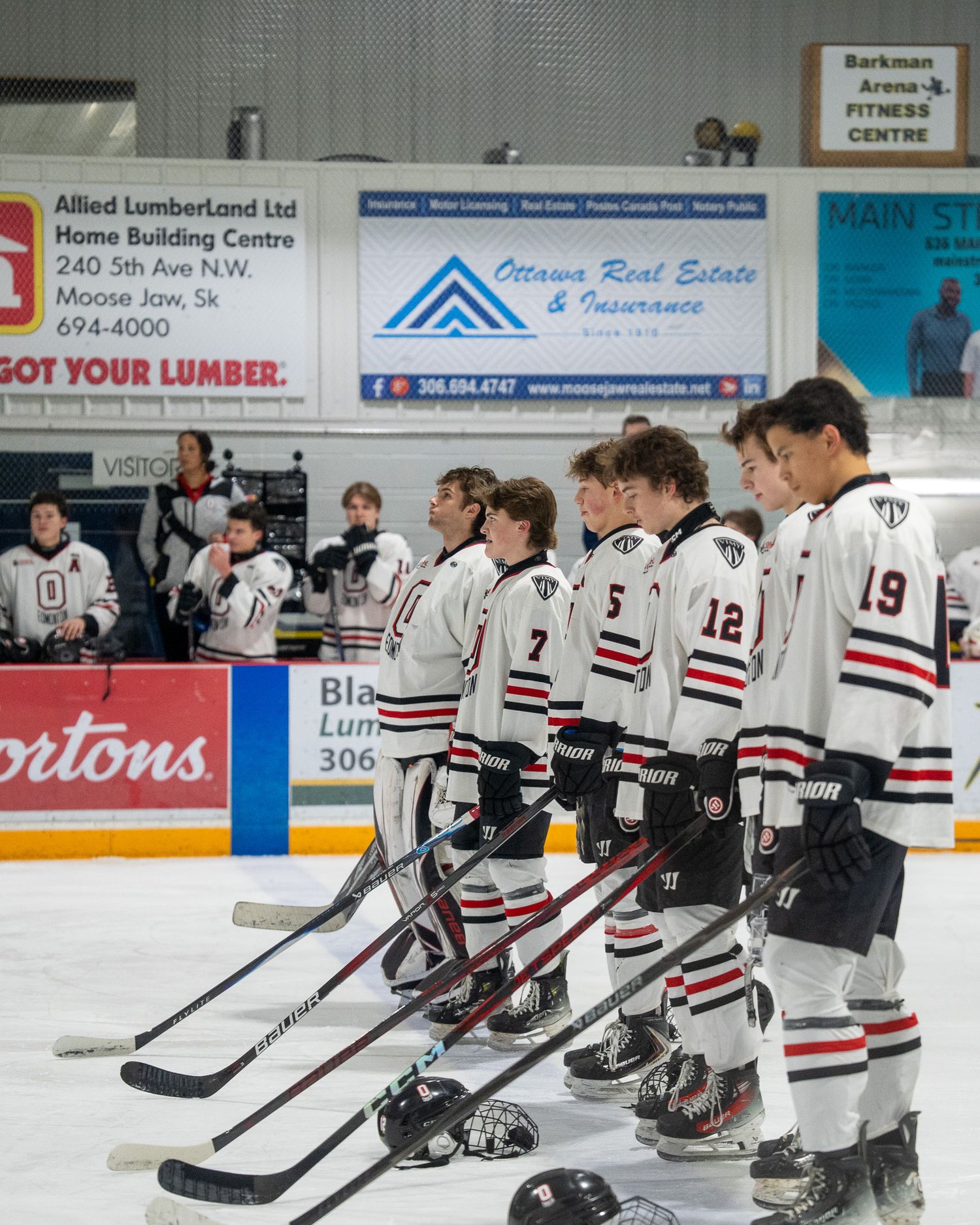 National anthem respect by OHA Edmonton U17 Prep.