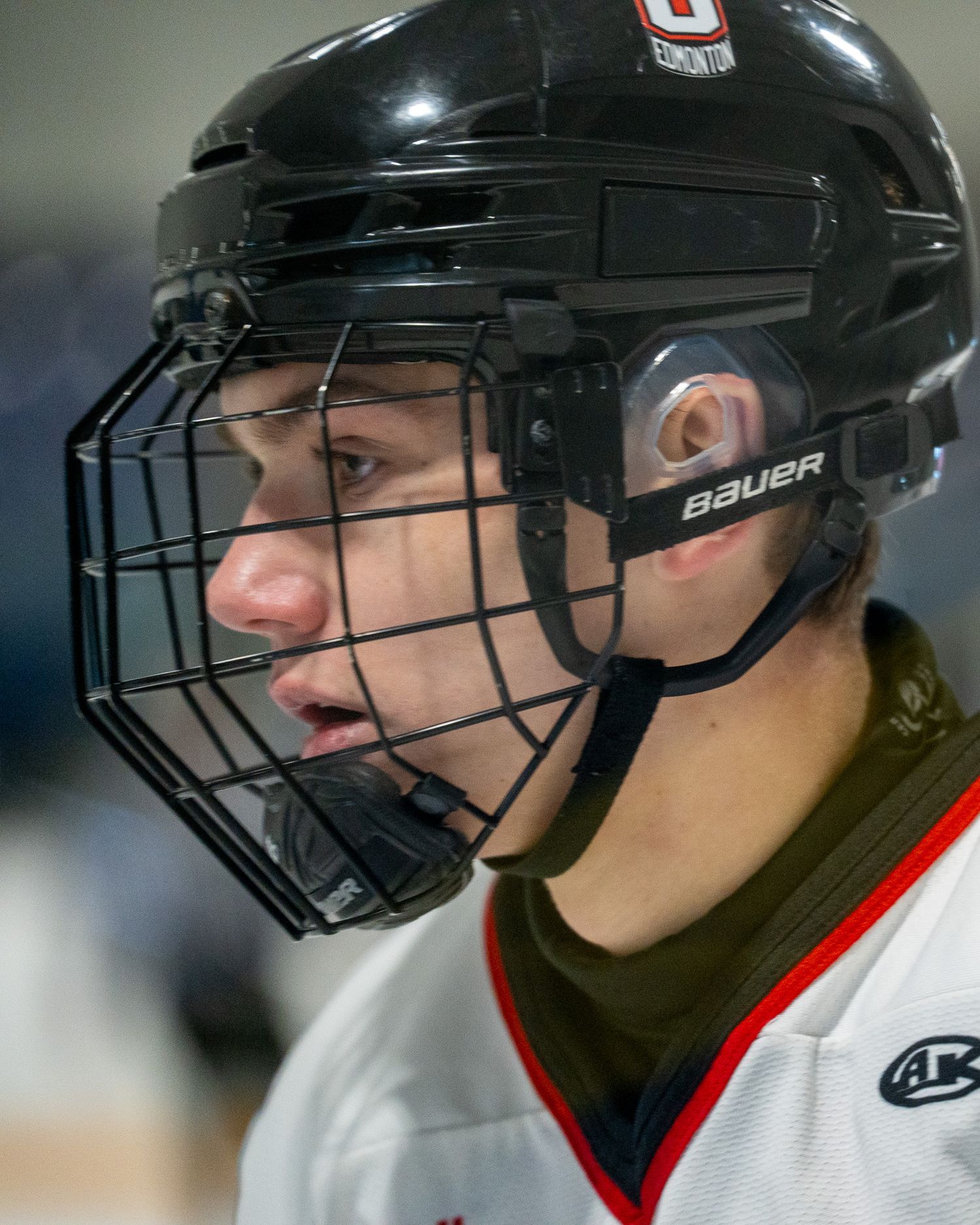 Face of determination on OHA players face.