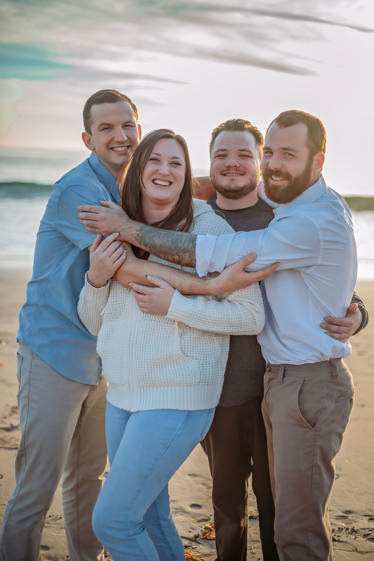 Cousins enjoying a beach in Santa Cruz, captured in natural light with candid, joyful moments and scenic coastal views.