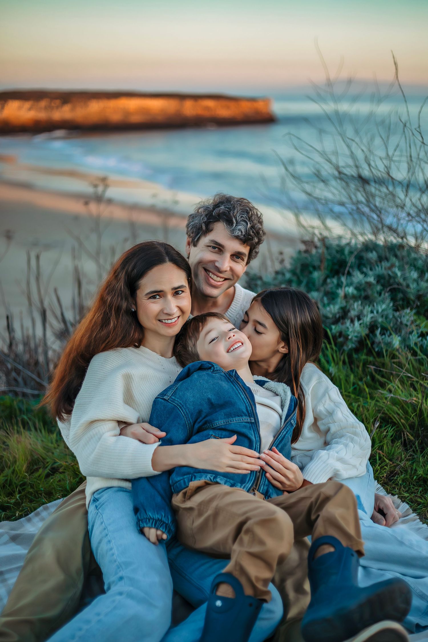 Family photo session at Wilder Ranch in Santa Cruz, candid moments, coastal scenery, and a warm, relaxed outdoor setting.