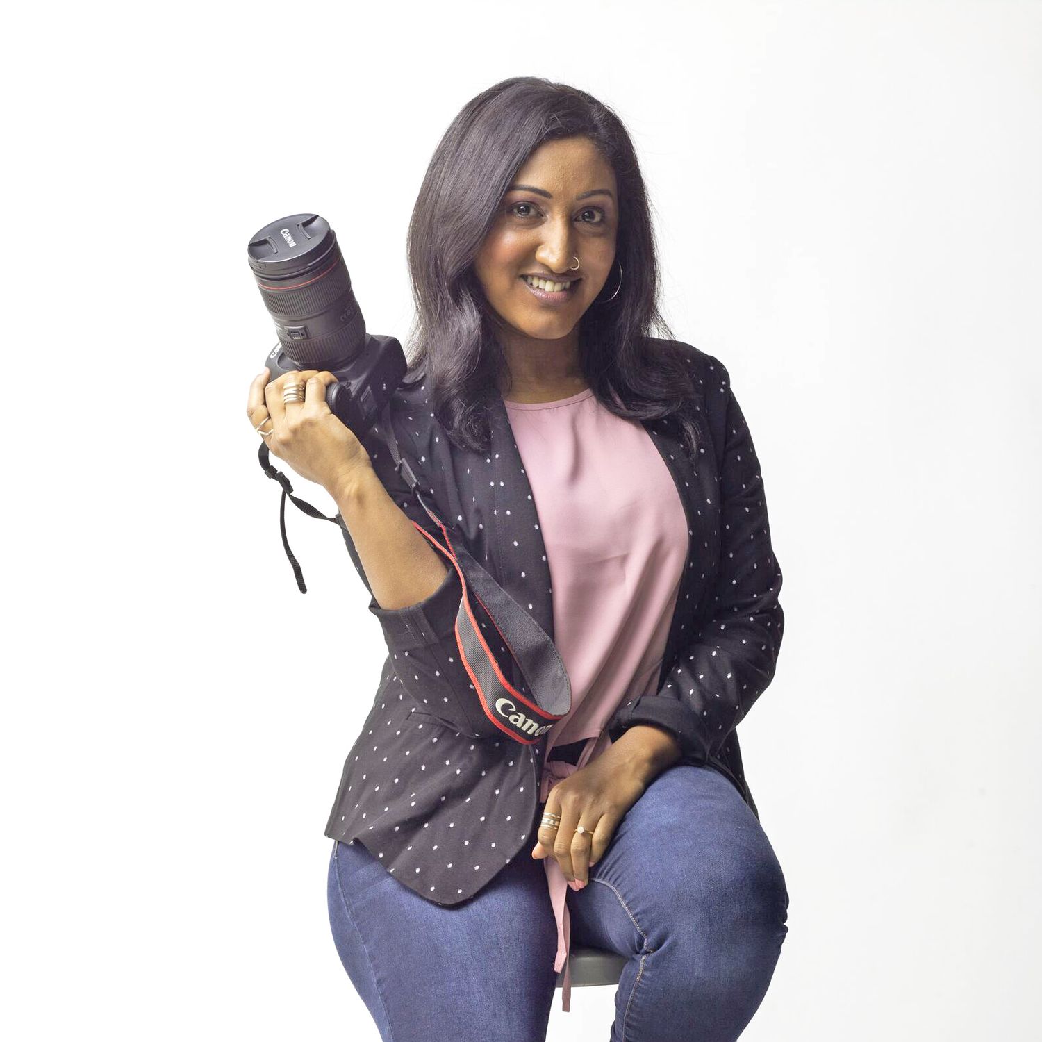 Portrait of Santa Cruz photographer Kavya Iyer in a studio