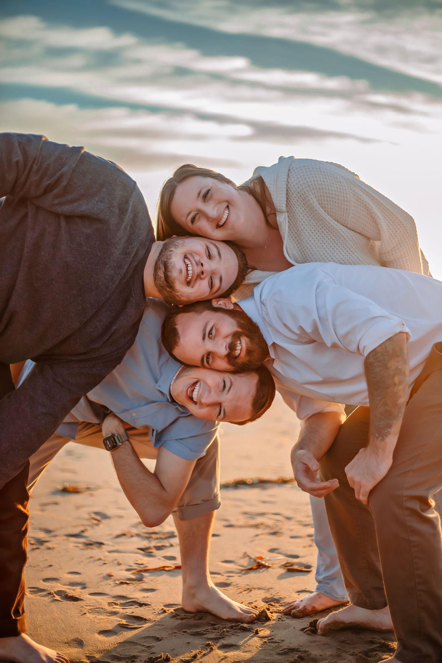 Cousins enjoying a beach in Santa Cruz, captured in natural light with candid, joyful moments and scenic coastal views.