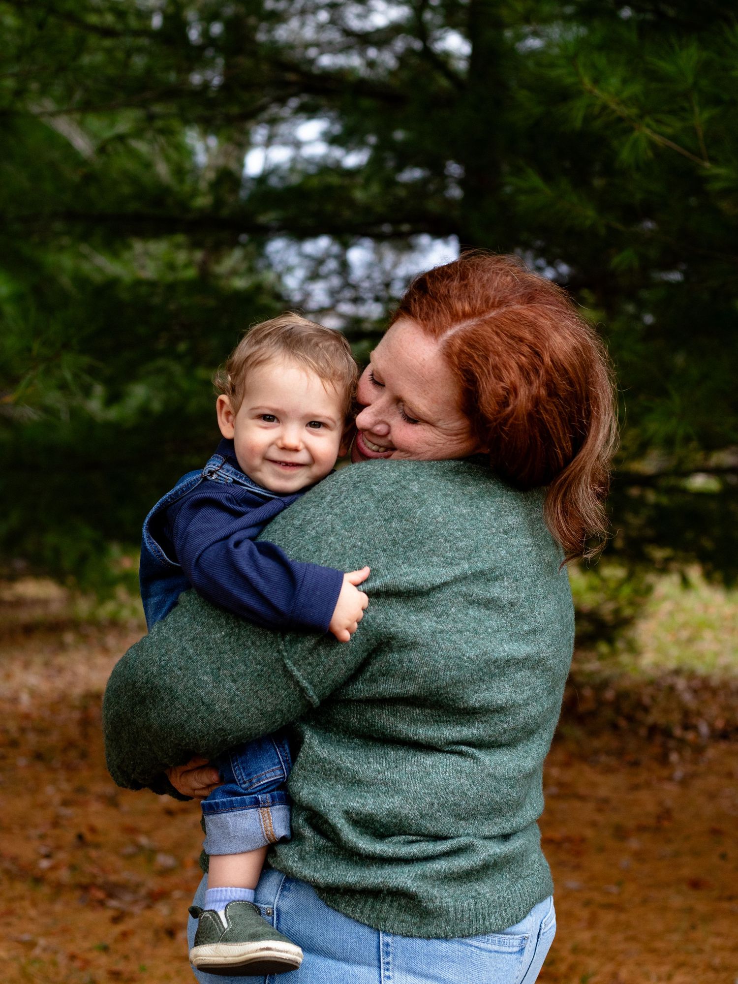 Mom and toddler son during family photo session in Baltimore, MD