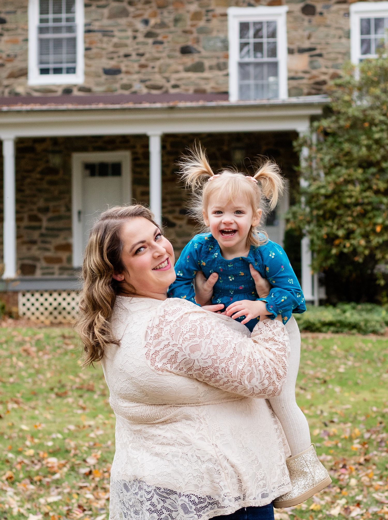 Mom and daughter during family photo session in Harford County, MD