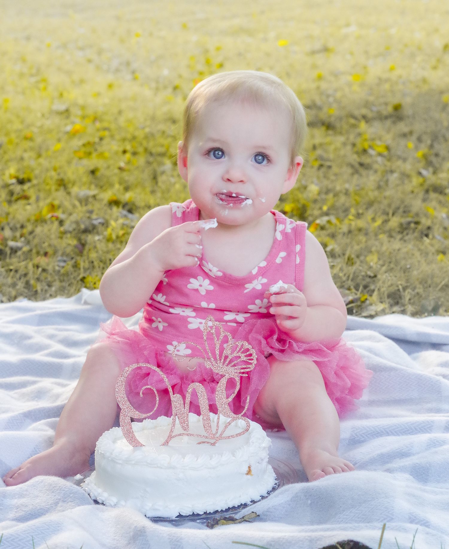 First birthday photoshoot with cake smash in Harford County, MD
