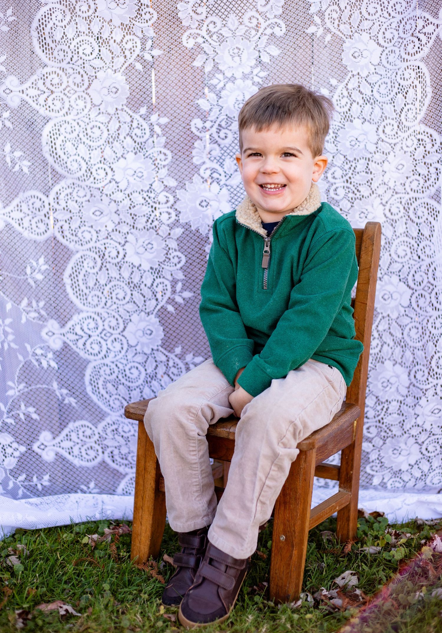 Birthday portrait photo of four year old boy in Baltimore, MD