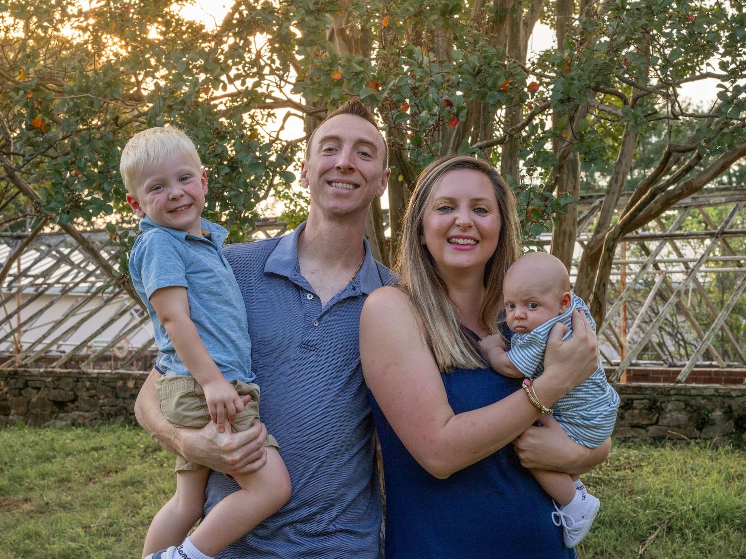 Family of four during a family photo session in Baltimore, MD