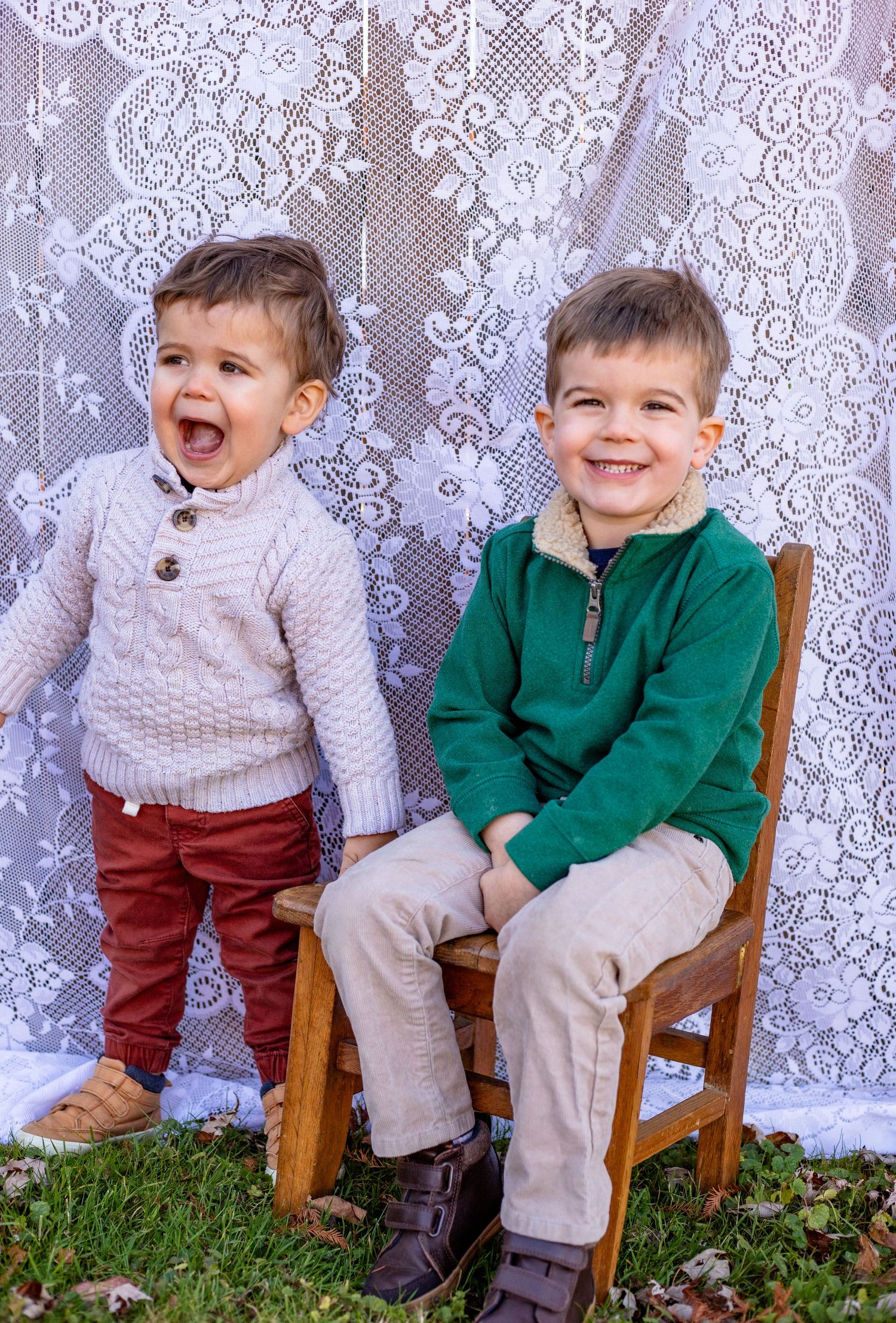 Birthday portrait photo of two boys in Baltimore, MD