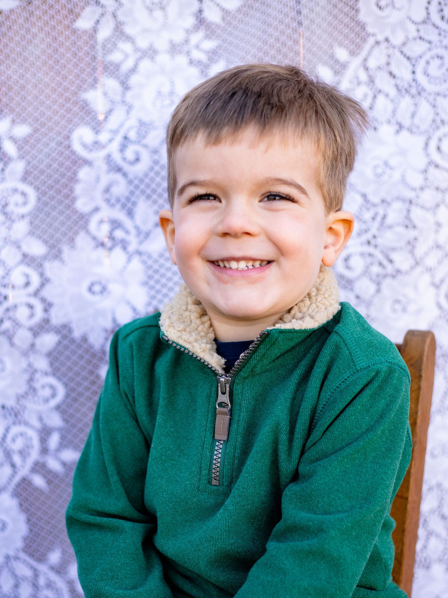 Birthday portrait photo of four year old boy in Baltimore, MD