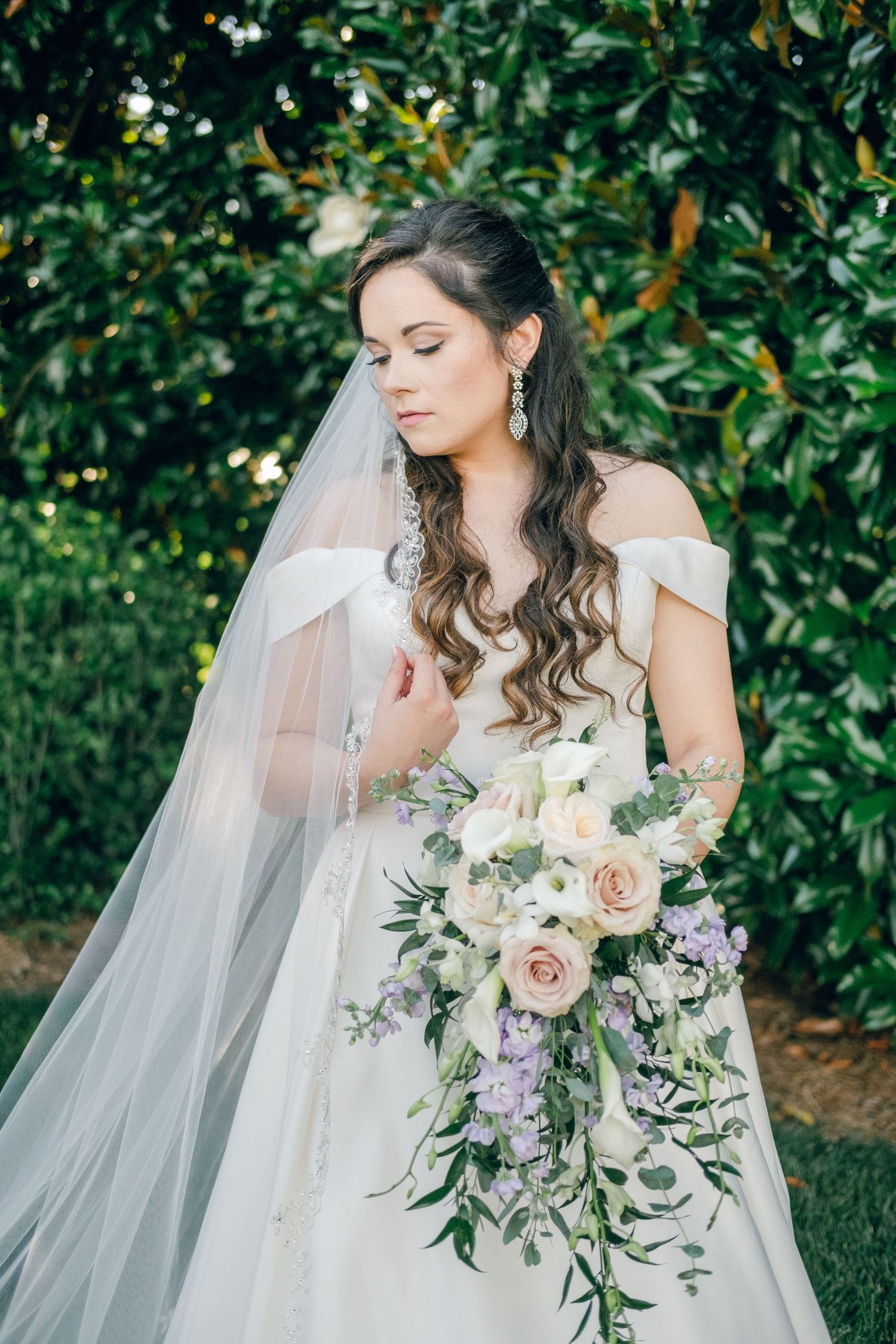 Bride posing for a portrait at Chateau Selah wedding in Tennessee.