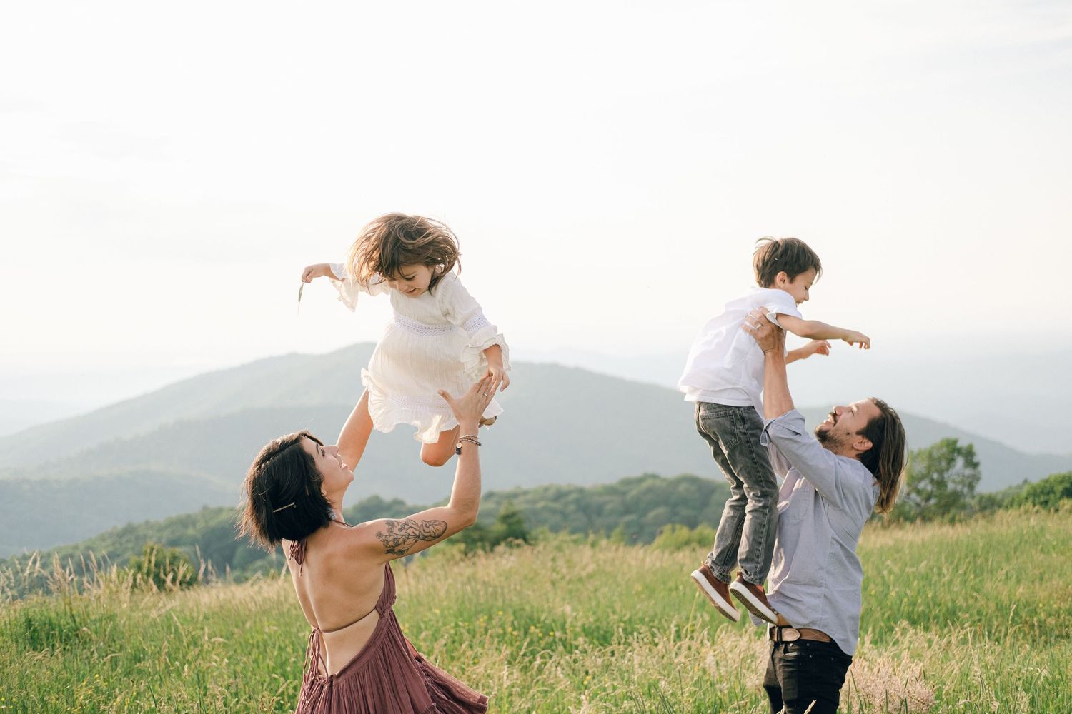 Family Session at Max Patch Trail in North Carolina