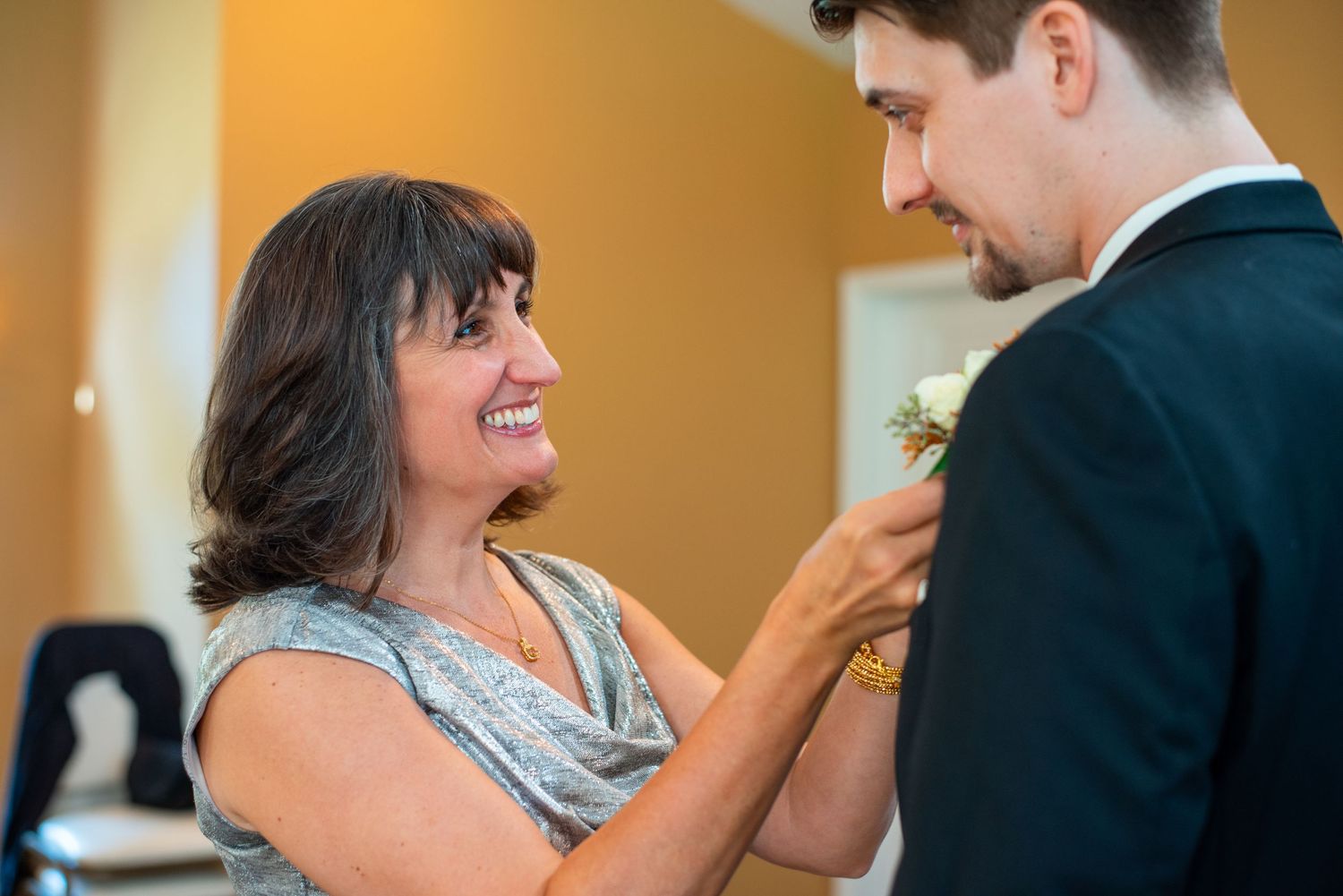 Wedding couple sharing an intimate dance moment.