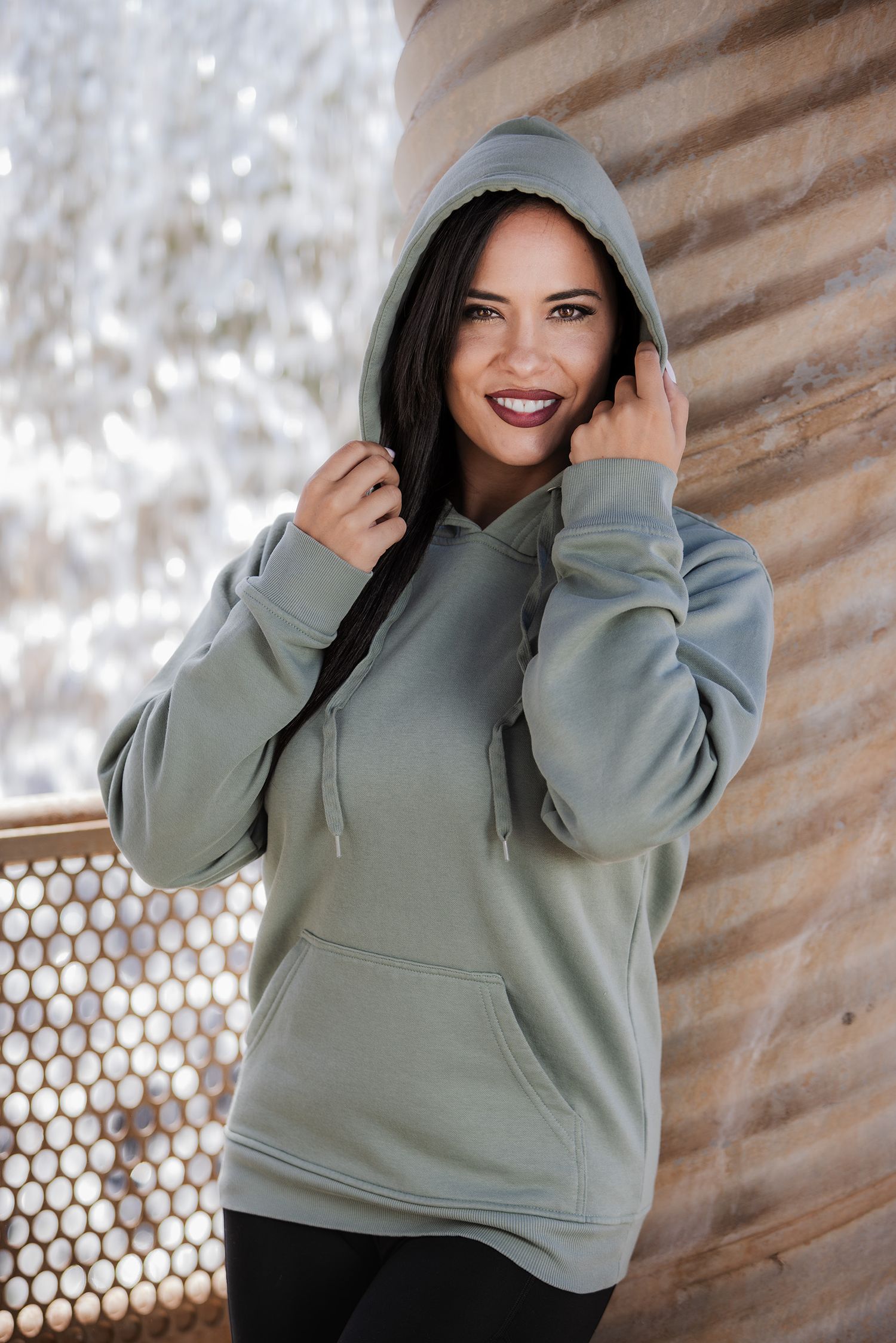 Outdoor portrait of a social media influencer with casual look