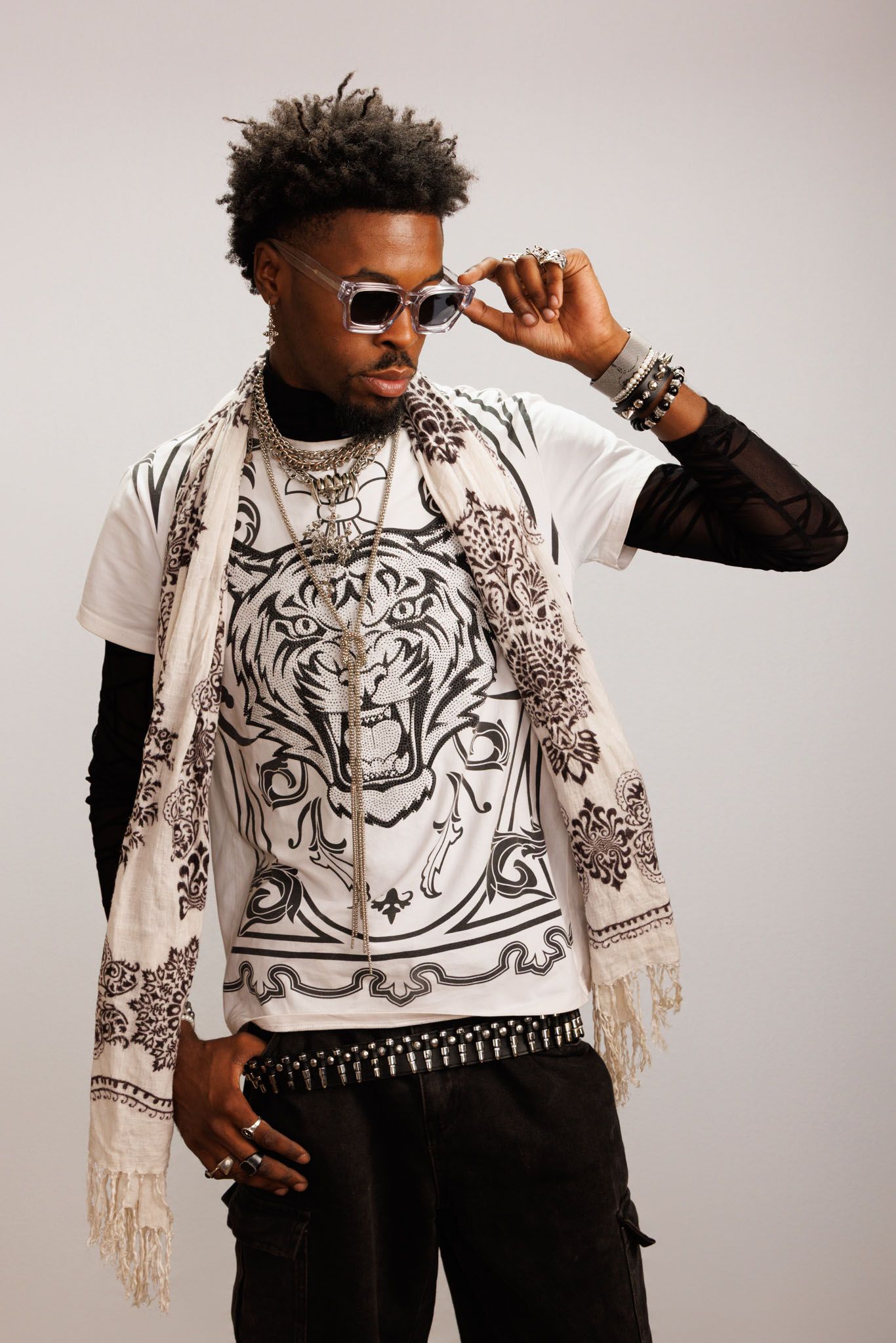 Stylish business portrait with sunglasses