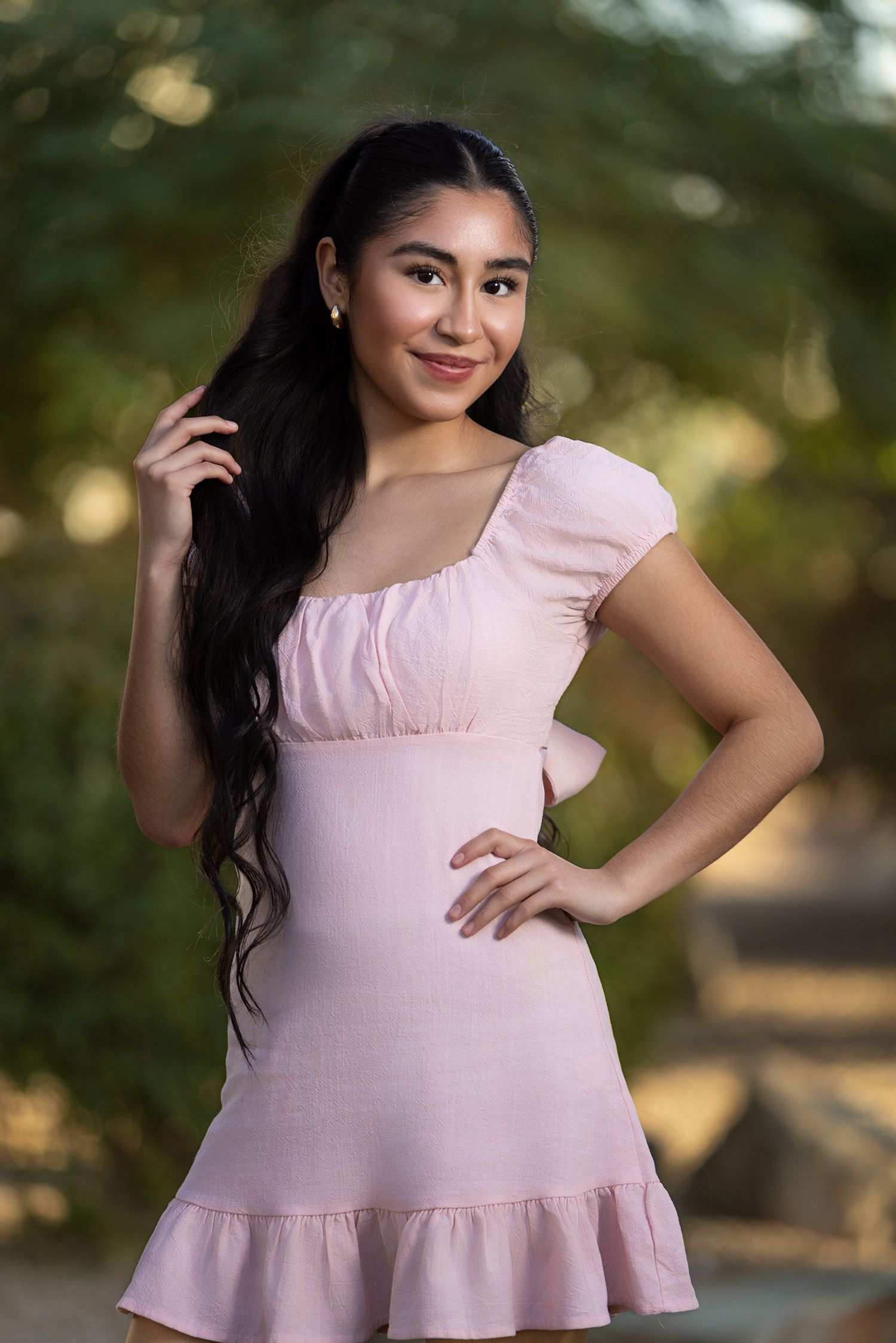 High school senior portrait in desert landscape Phoenix AZ