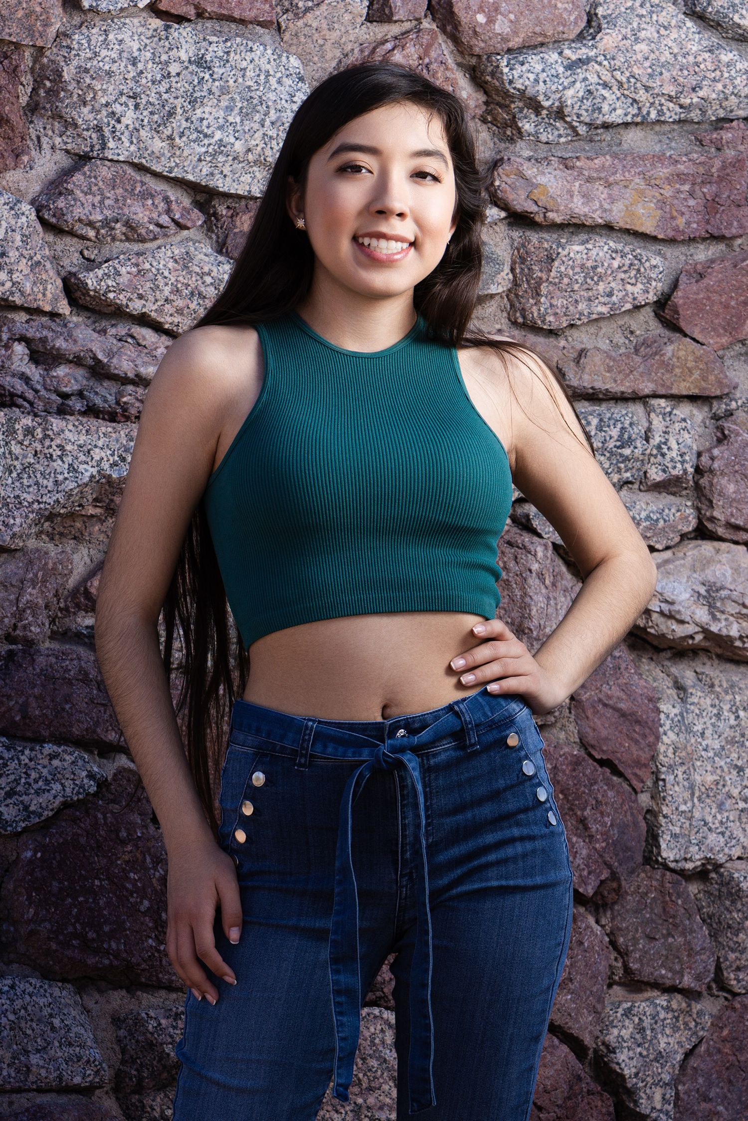 Fashion pose of Phoenix high school senior