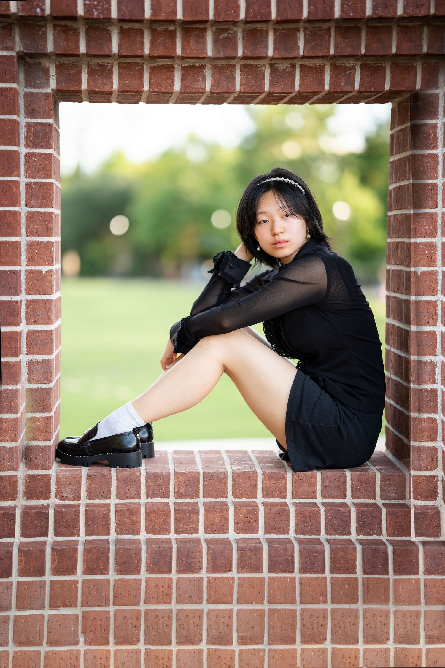 The Woodlands senior photographer.  urban and brick senior session