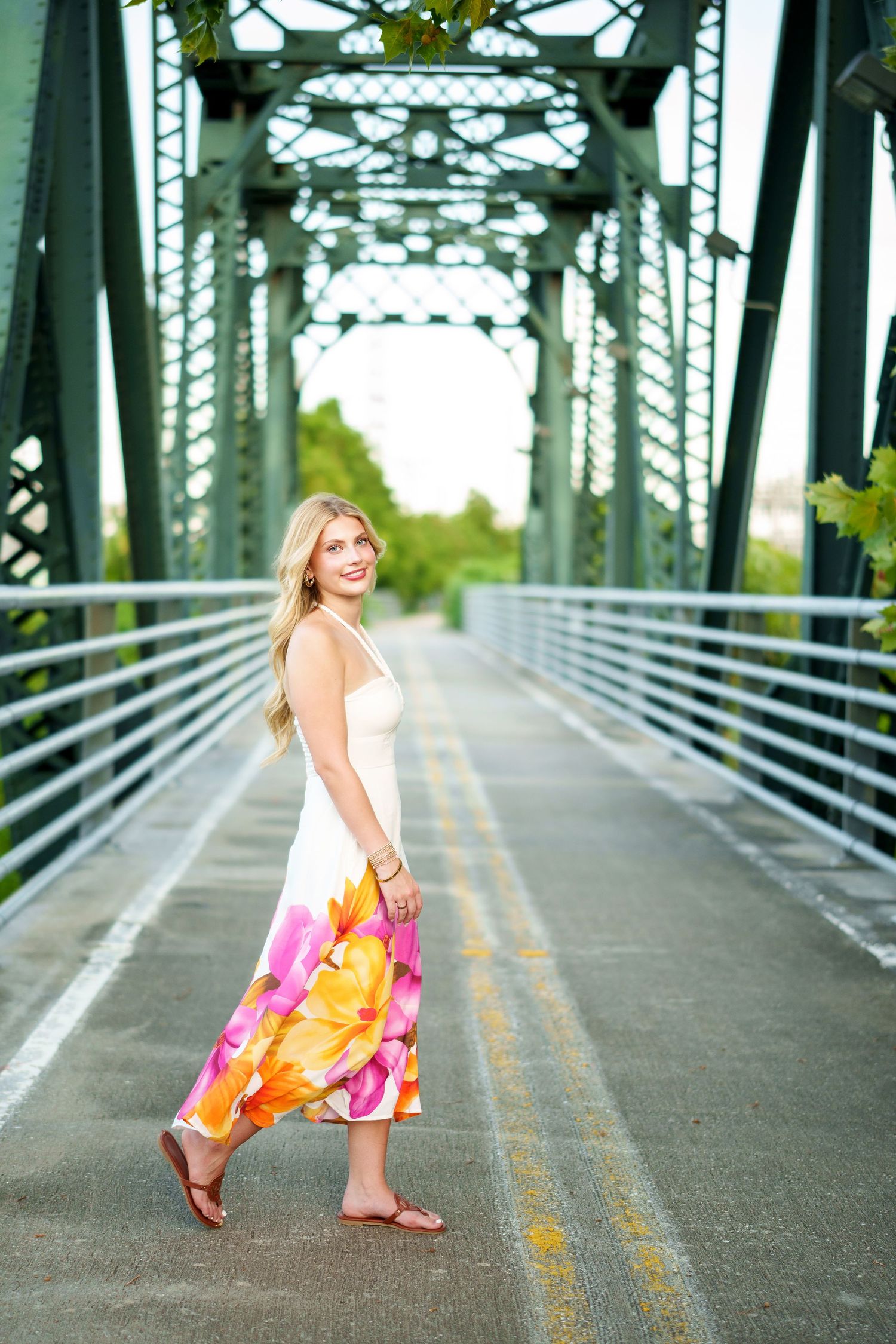 senior walking downtown Houston senior session