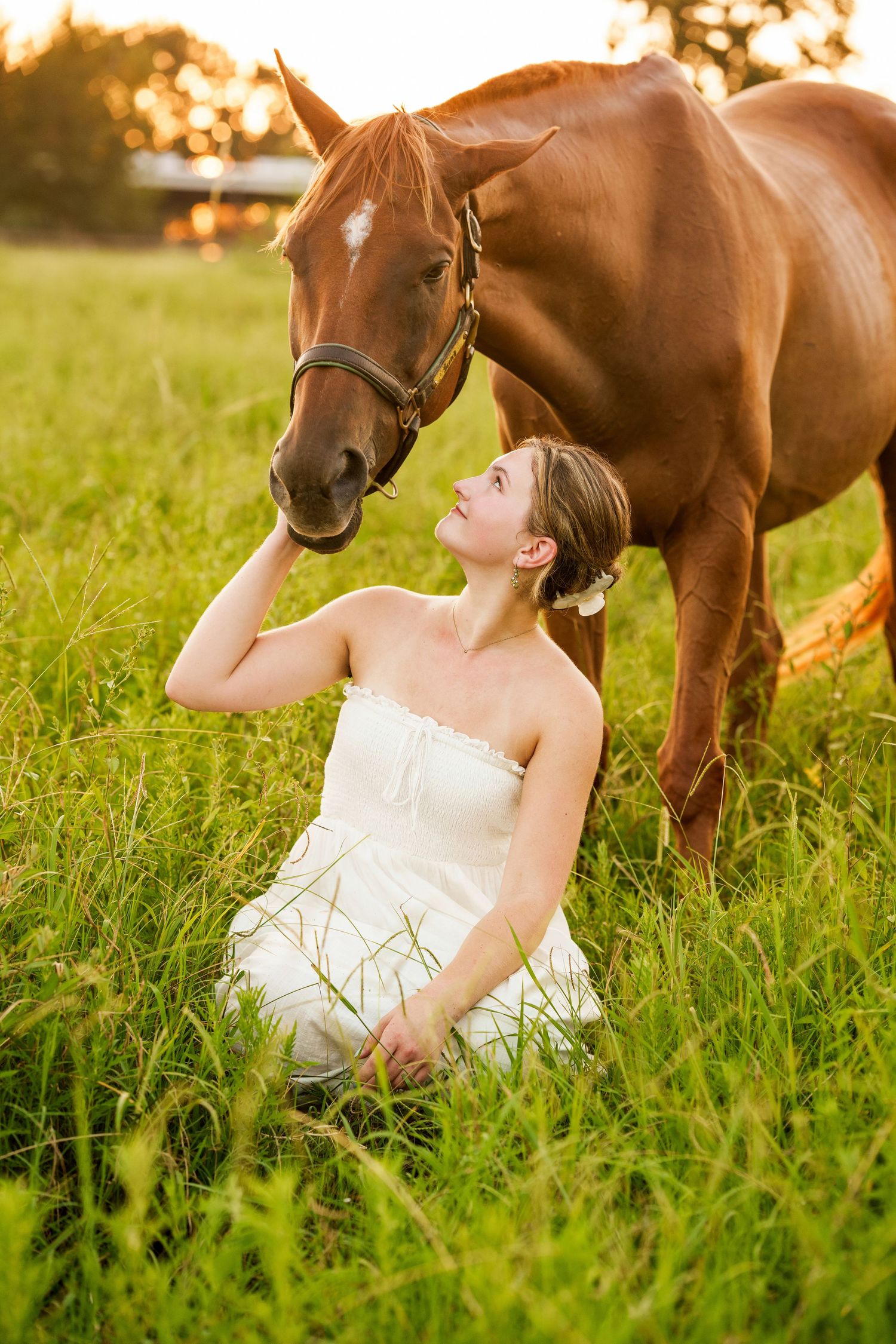 senior girl with horse