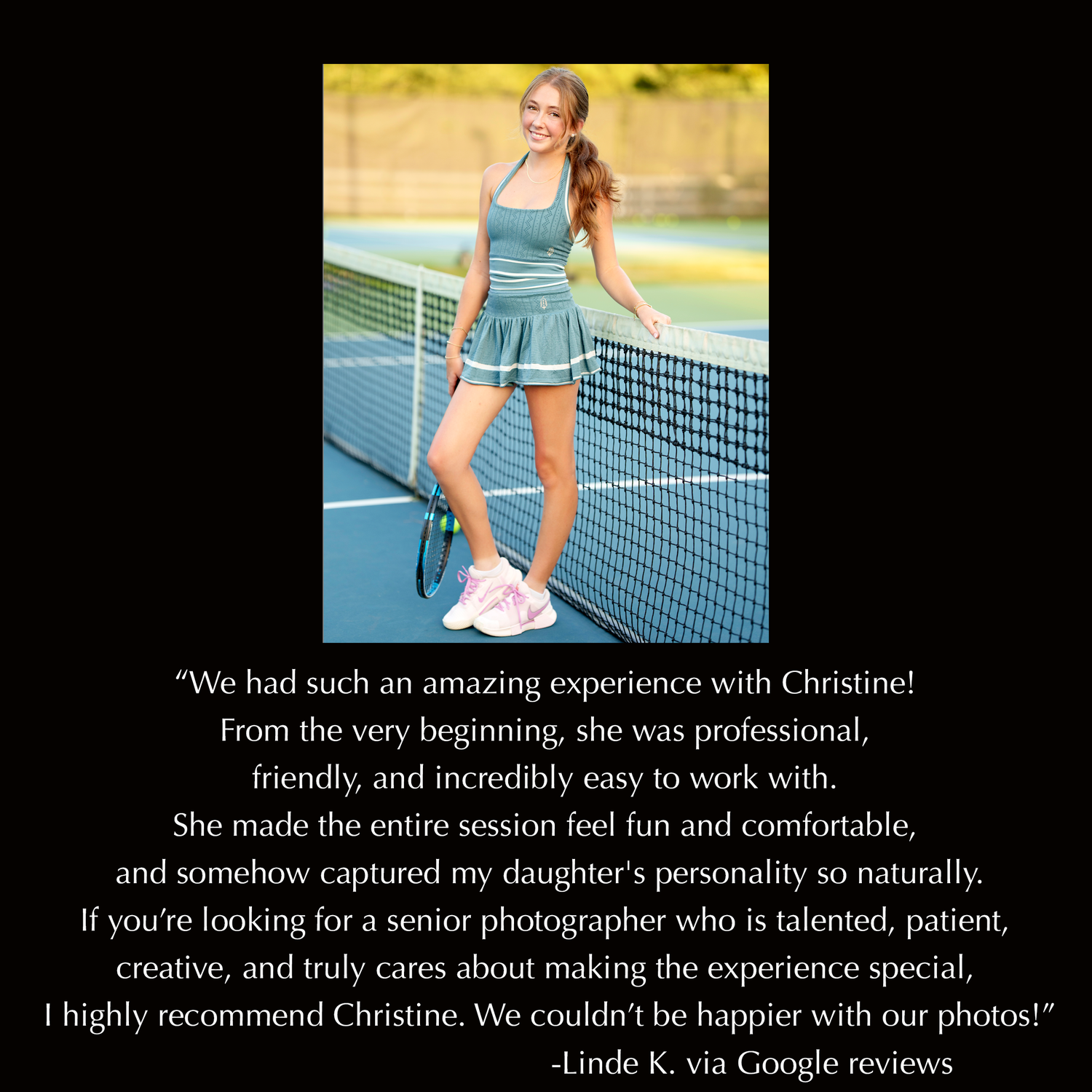 woodlands senior photographer with a posed photo of a tennis player on the tennis court.  Tennis senior photo in the woodlands