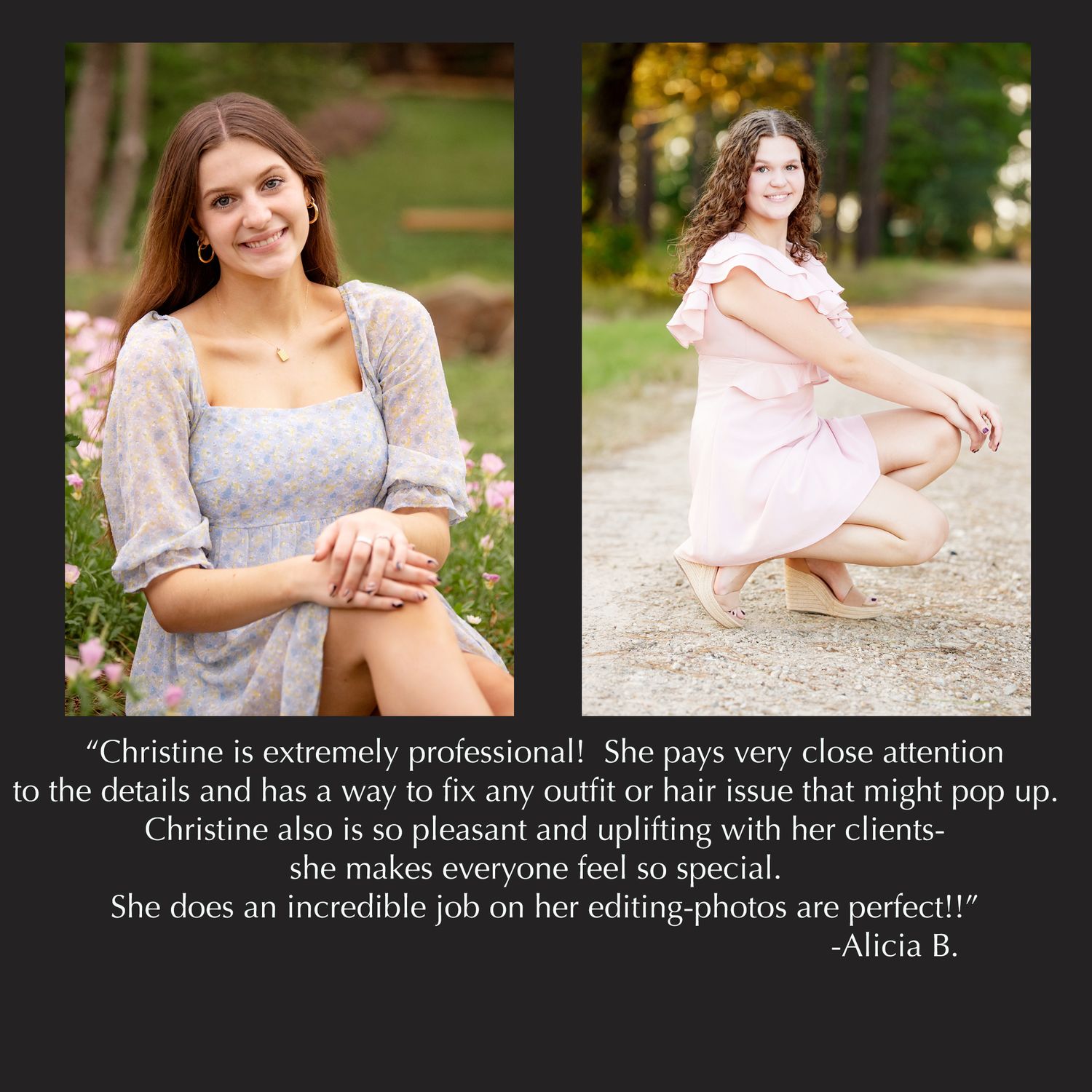 The Woodlands senior photographer reviews for Christine Kiscoe Photography.  What to look for in a senior photographer in the woodlands.