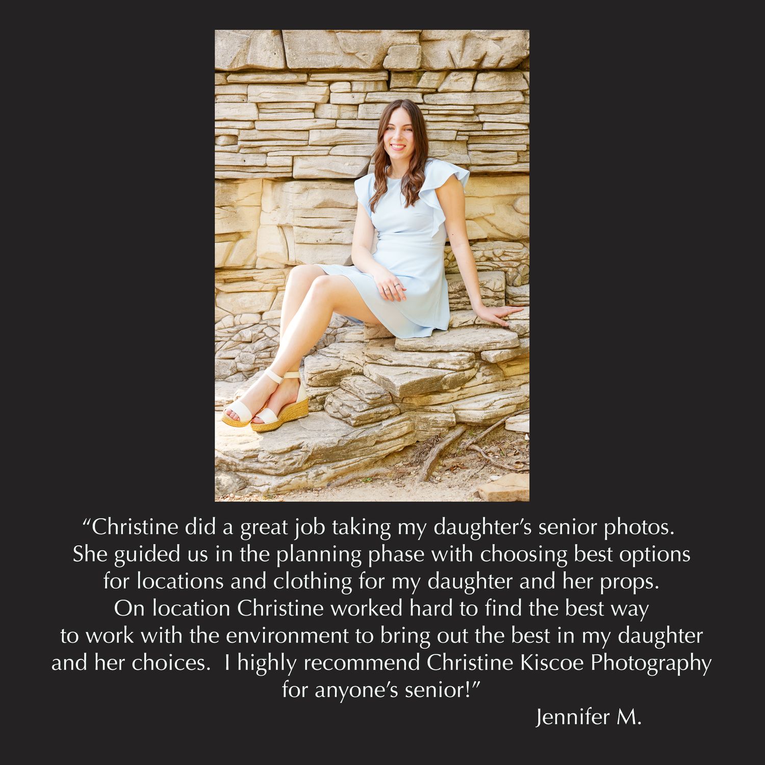 The Woodlands senior photographer reviews for Christine Kiscoe Photography.  Nature senior girl photos