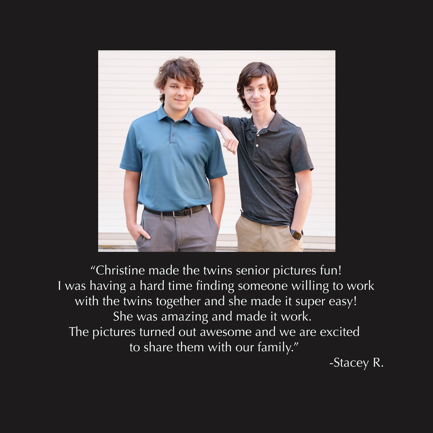 twins senior photos in the woodlands review.  twins can share a session