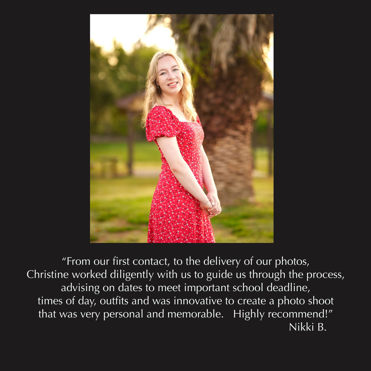 The Woodlands senior photographer reviews for Christine Kiscoe Photography.  What to look for in a senior photographer in the woodlands.