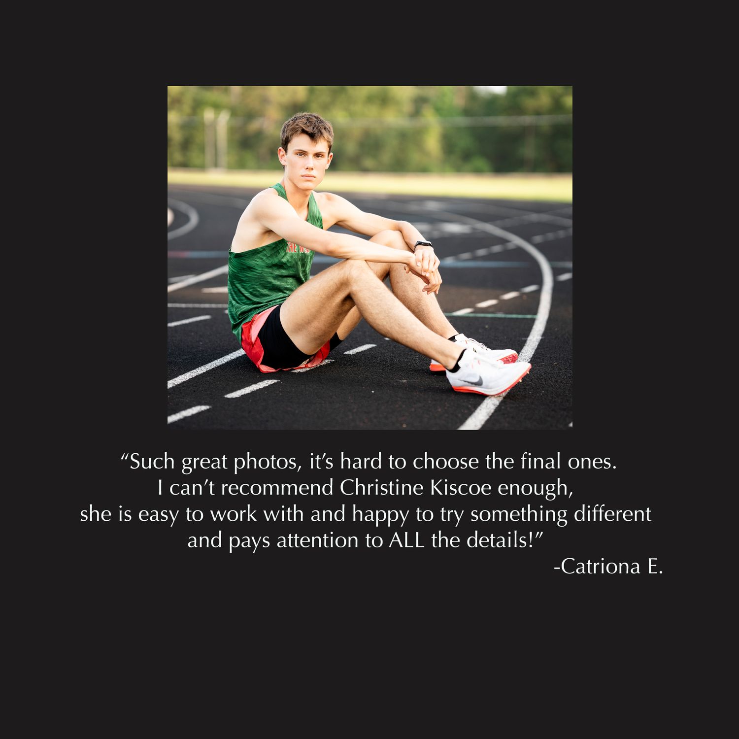 TWHS Track senior photos.  Senior photo review