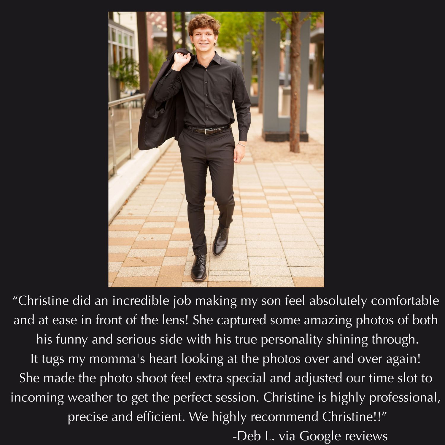 excellent review for senior photographer in the woodlands.  Satisfied customer in the Woodlands.