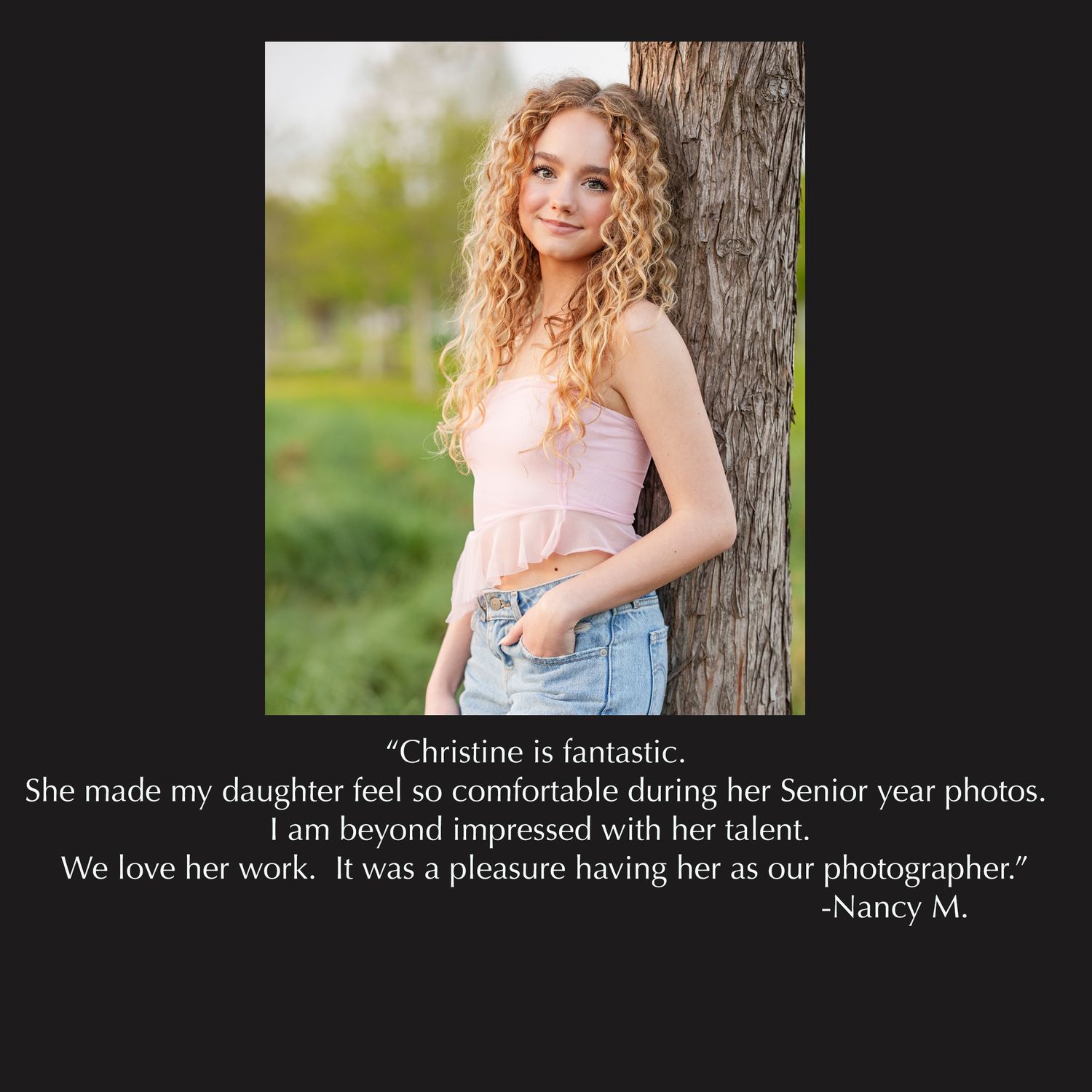 The Woodlands senior photographer reviews for Christine Kiscoe Photography.  What to look for in a senior photographer in the woodlands.
