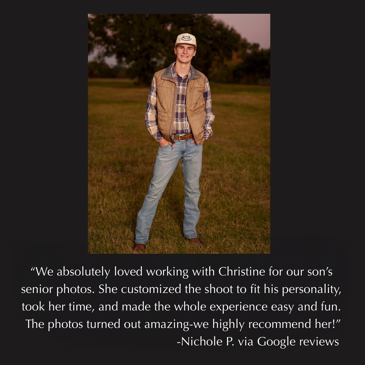 The Woodlands senior photographer reviews for Christine Kiscoe Photography.  Senior guys photos