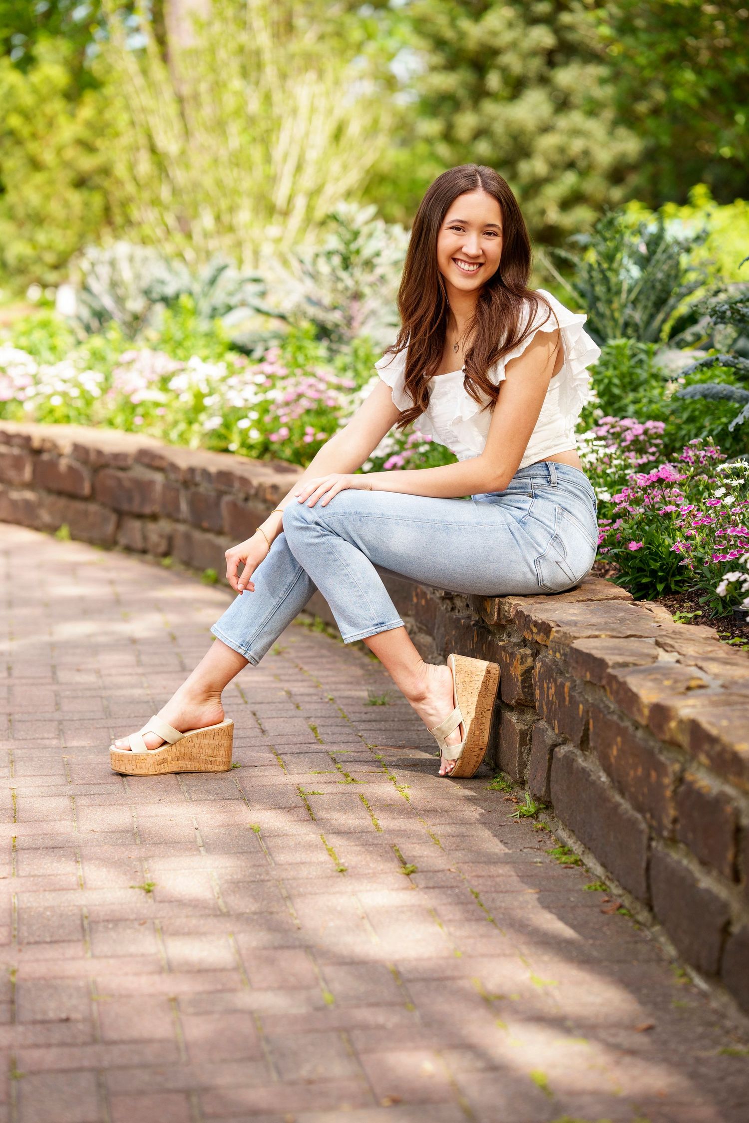 senior girl in garden