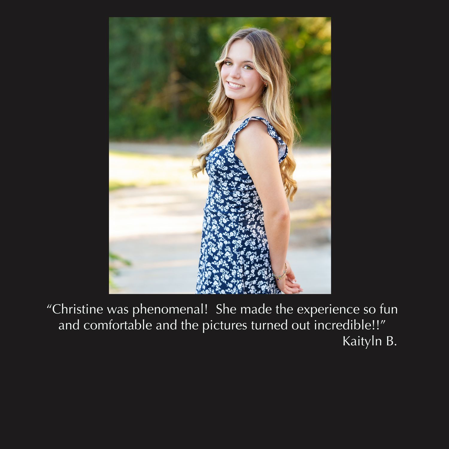 The Woodlands senior photographer reviews for Christine Kiscoe Photography.  What to look for in a senior photographer in the woodlands.
