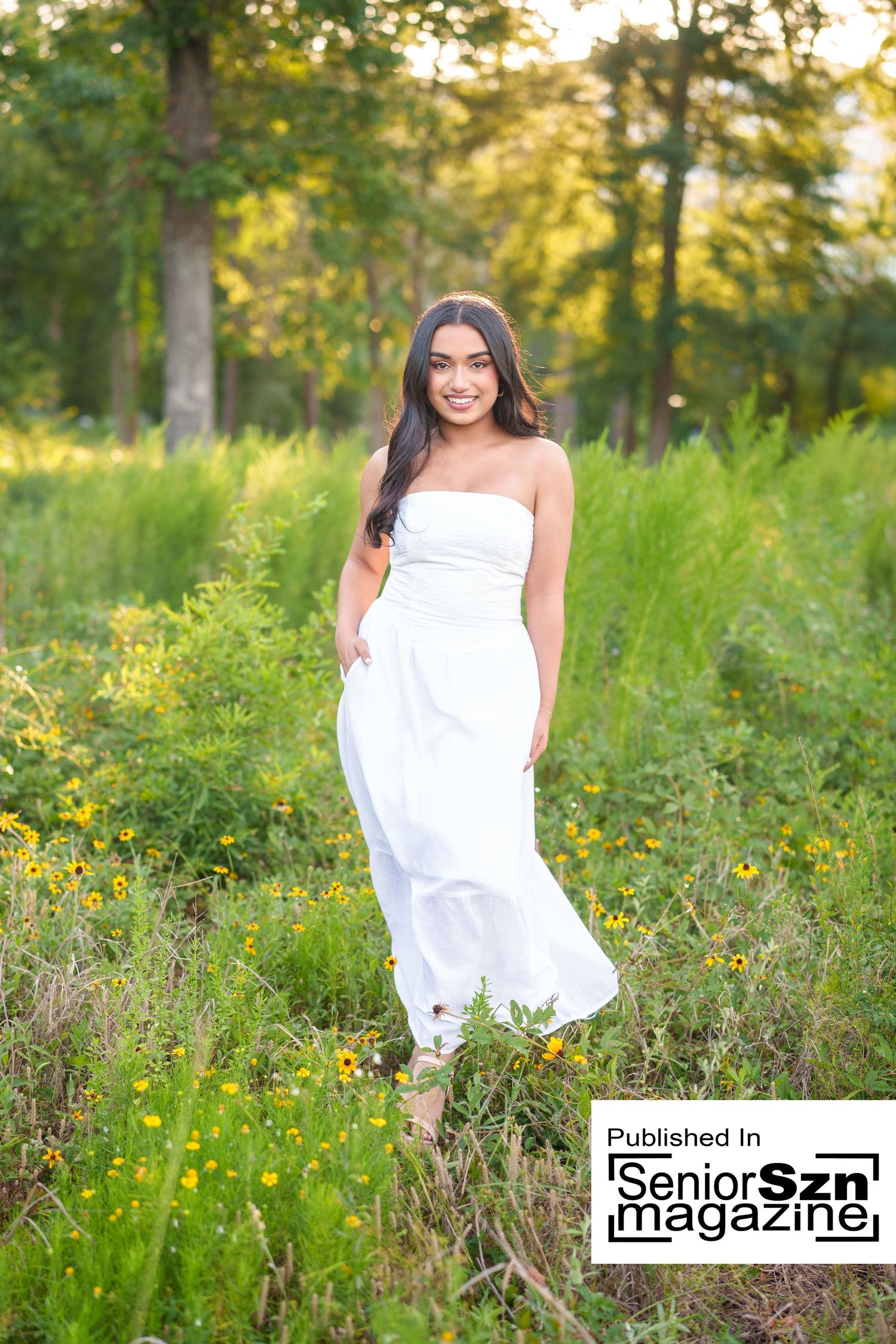 The Woodlands Senior pictures for a girl in nature.
