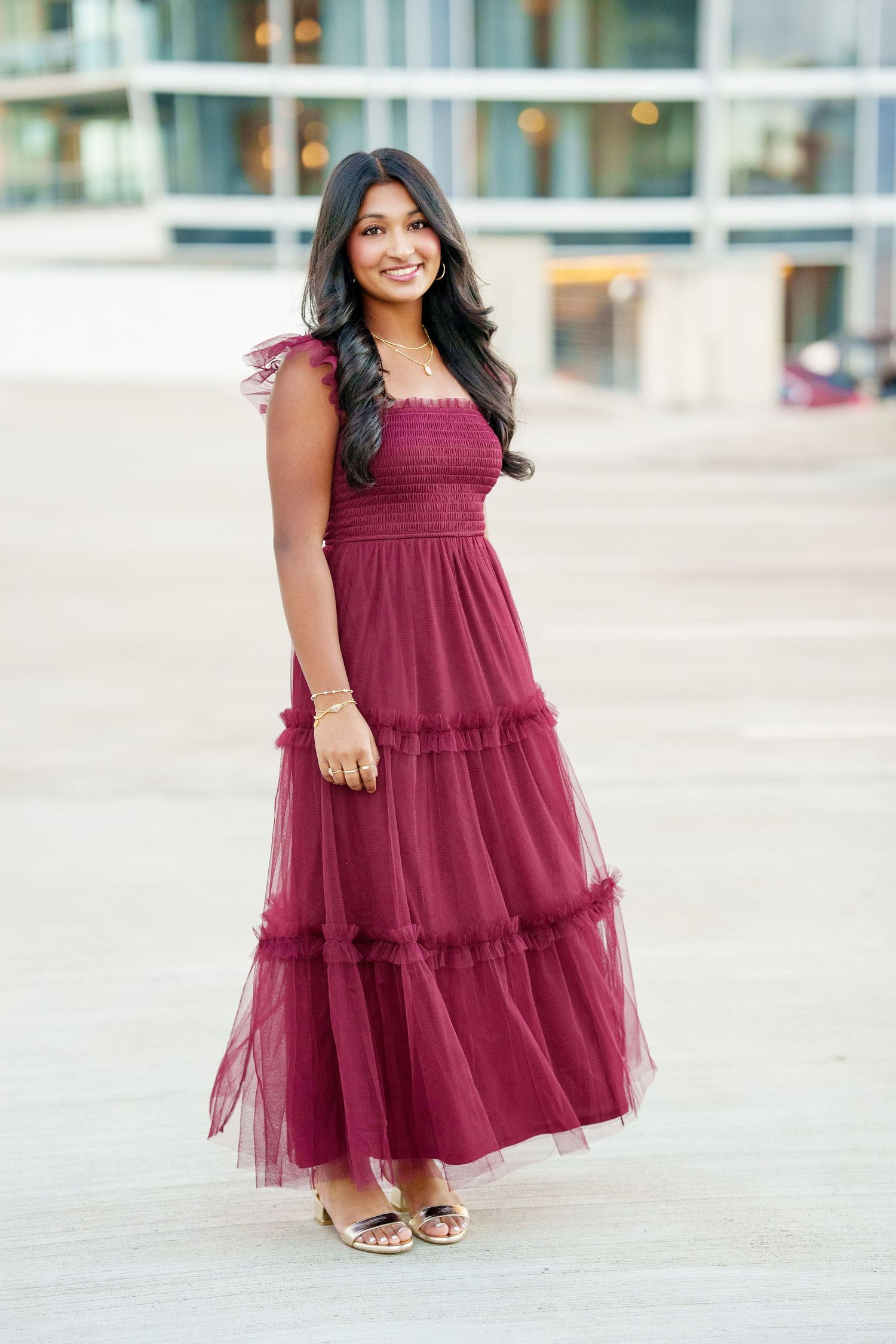 senior girl on rooftop