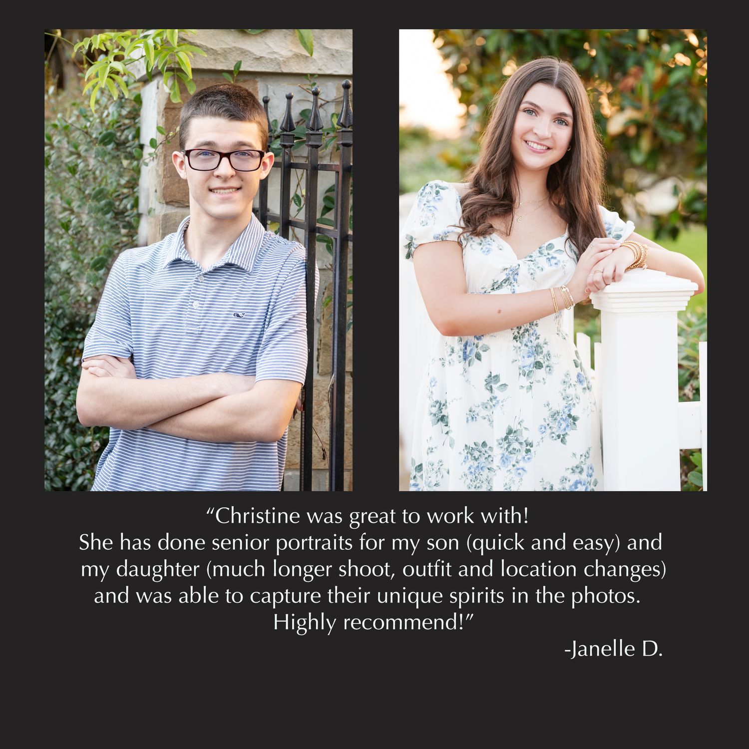 The Woodlands senior photographer reviews for Christine Kiscoe Photography.  What to look for in a senior photographer in the woodlands.