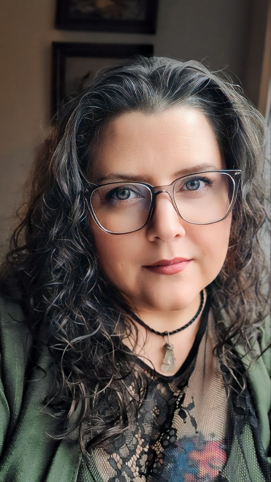 Portrait of Woman with silver hair and glasses — moody, intimate light and quiet strength | Self portrait by ja’nicole;art, Southeast Ohio