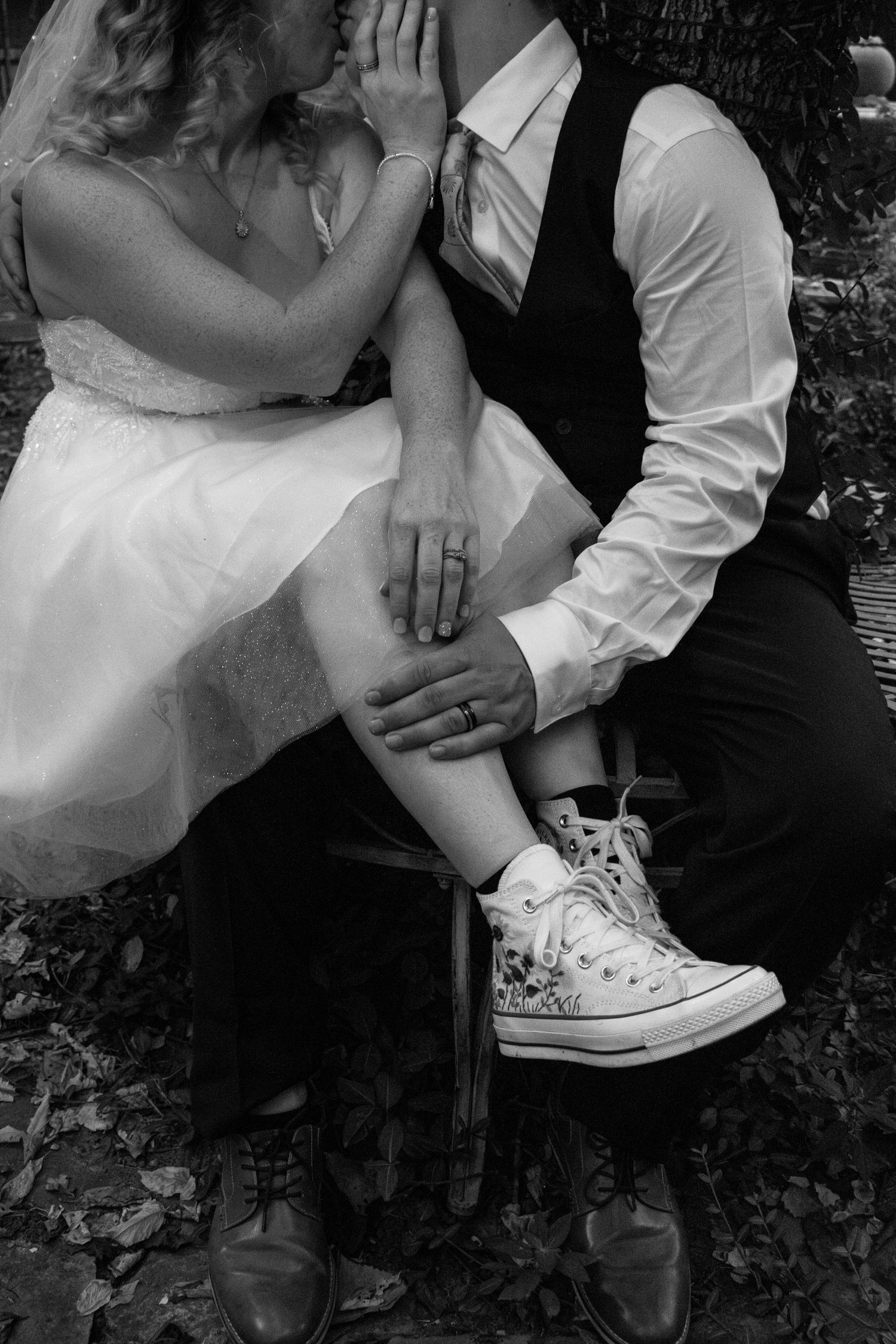Cheyenne Michelle Photography Oklahoma wedding photographer bride and groom portraits black and white wedding