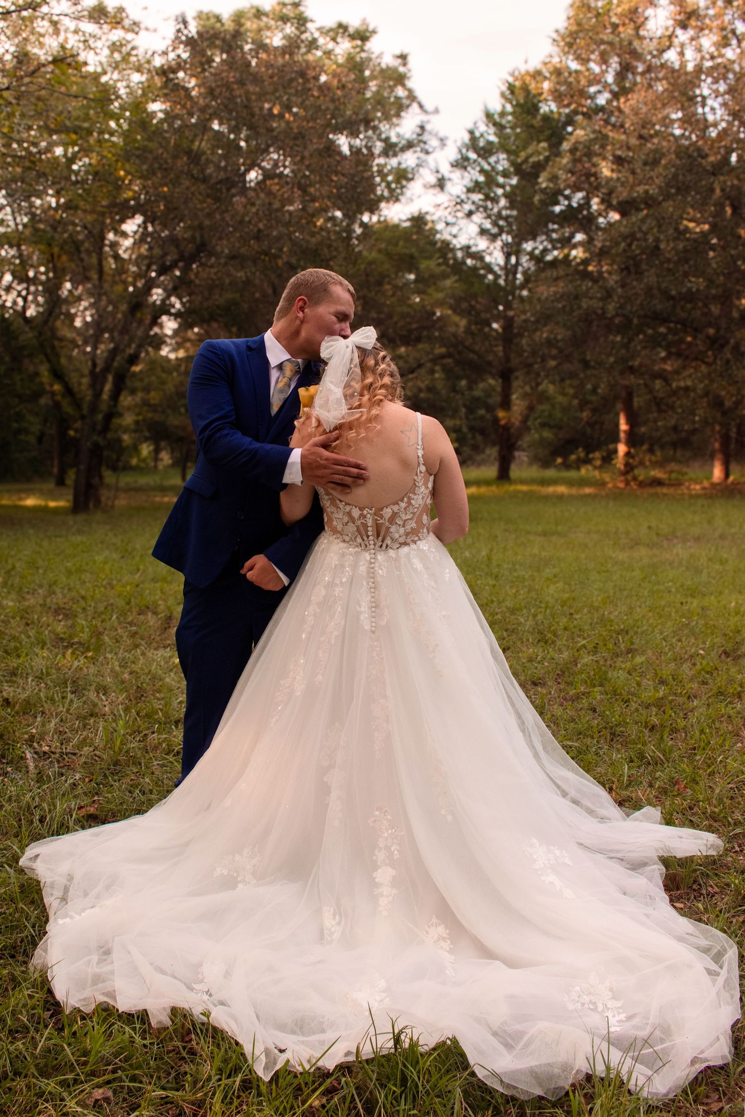 Moody tone wedding Cheyenne Michelle Photography Oklahoma wedding photographer bride and groom portrait creative bridal photography
