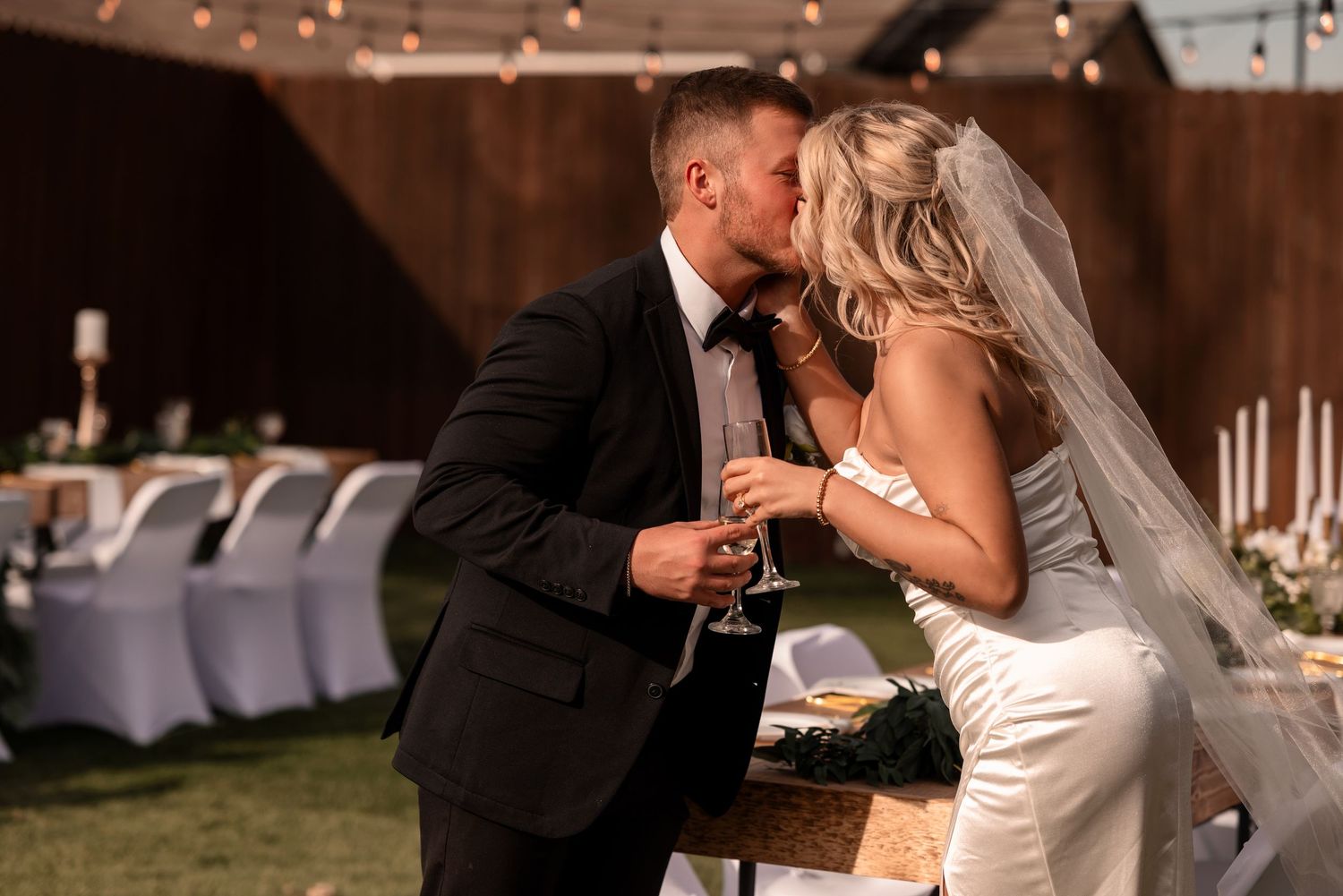 Moody tone wedding Cheyenne Michelle Photography Oklahoma wedding photographer bride and groom portrait creative bridal photography