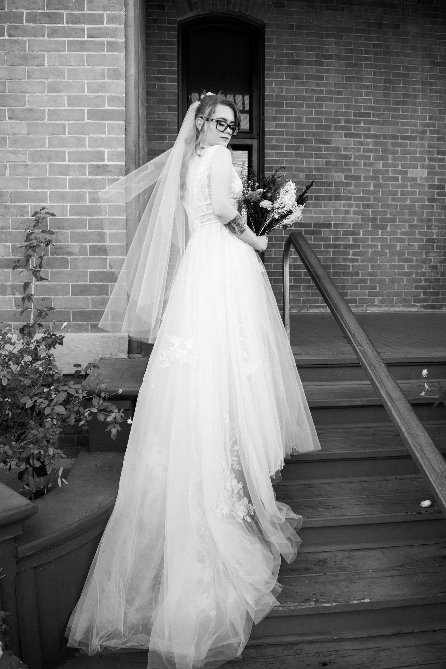 Moody tone wedding Cheyenne Michelle Photography Oklahoma wedding photographer bride and groom portrait creative bridal photography