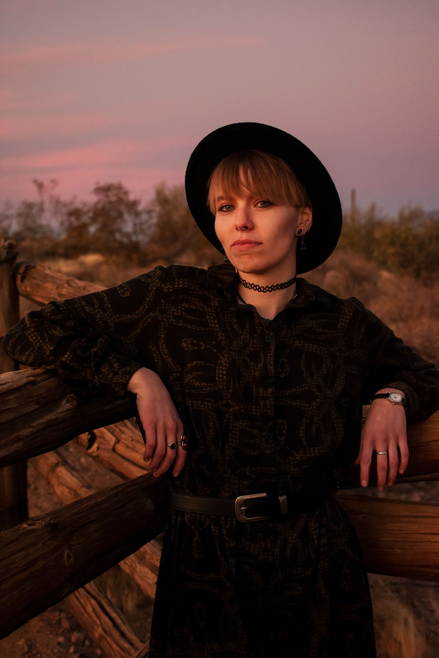 Alternative Western-style senior portraits, Old West theme graduation portraits, warm and moody senior portraits, Oklahoma photographer
