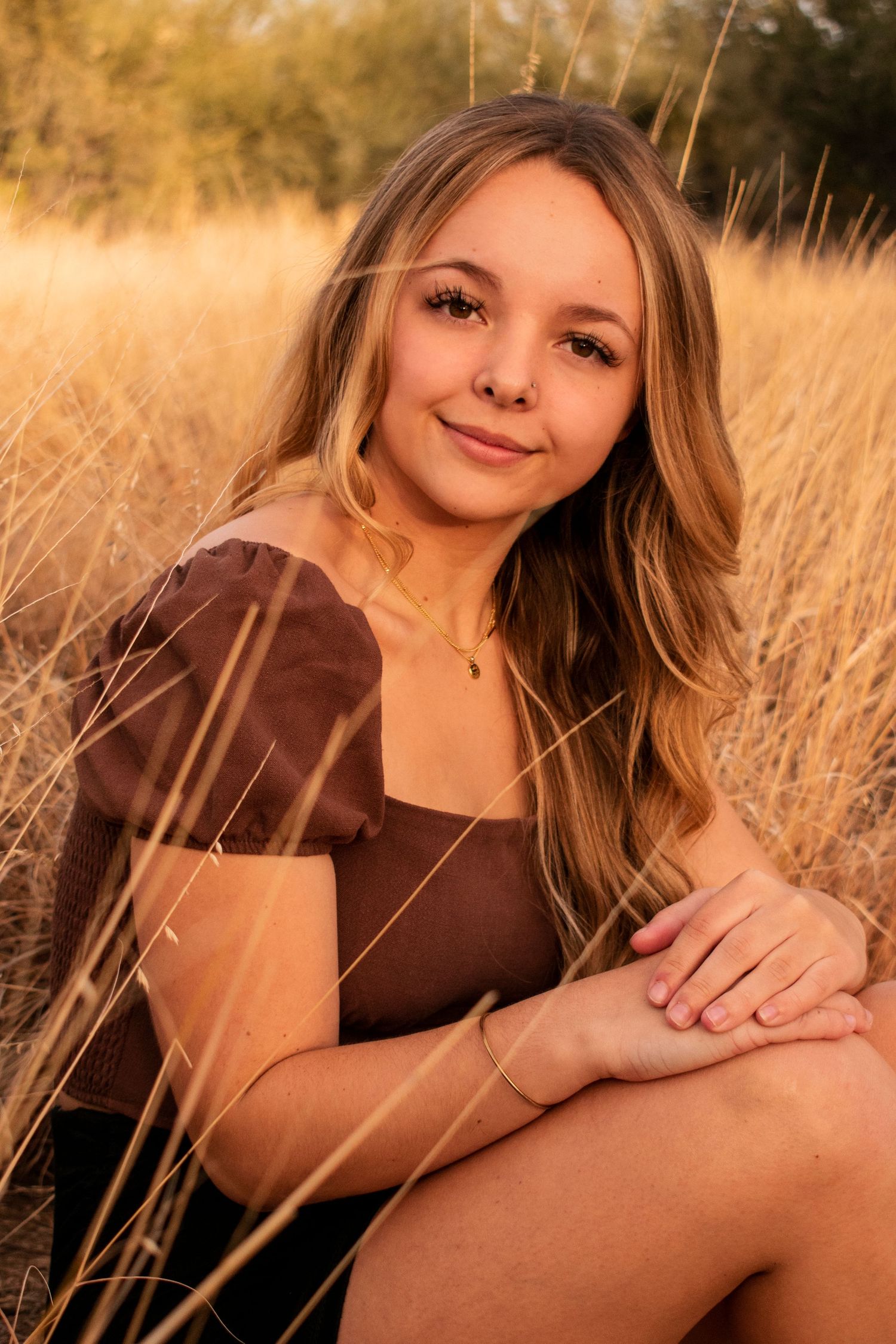 Warm and moody senior portraits, golden brown tone photography, Oklahoma photographer