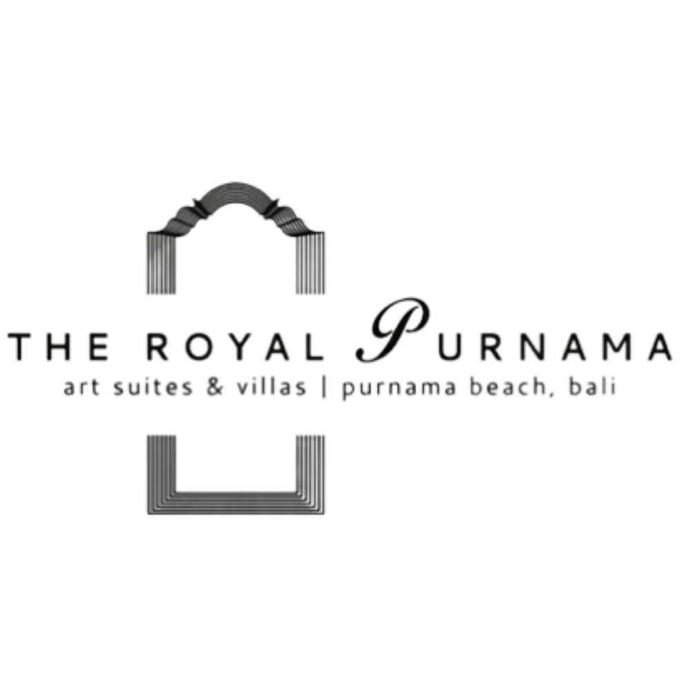 The Royal Purnama logo featuring an elegant archway design in black.
