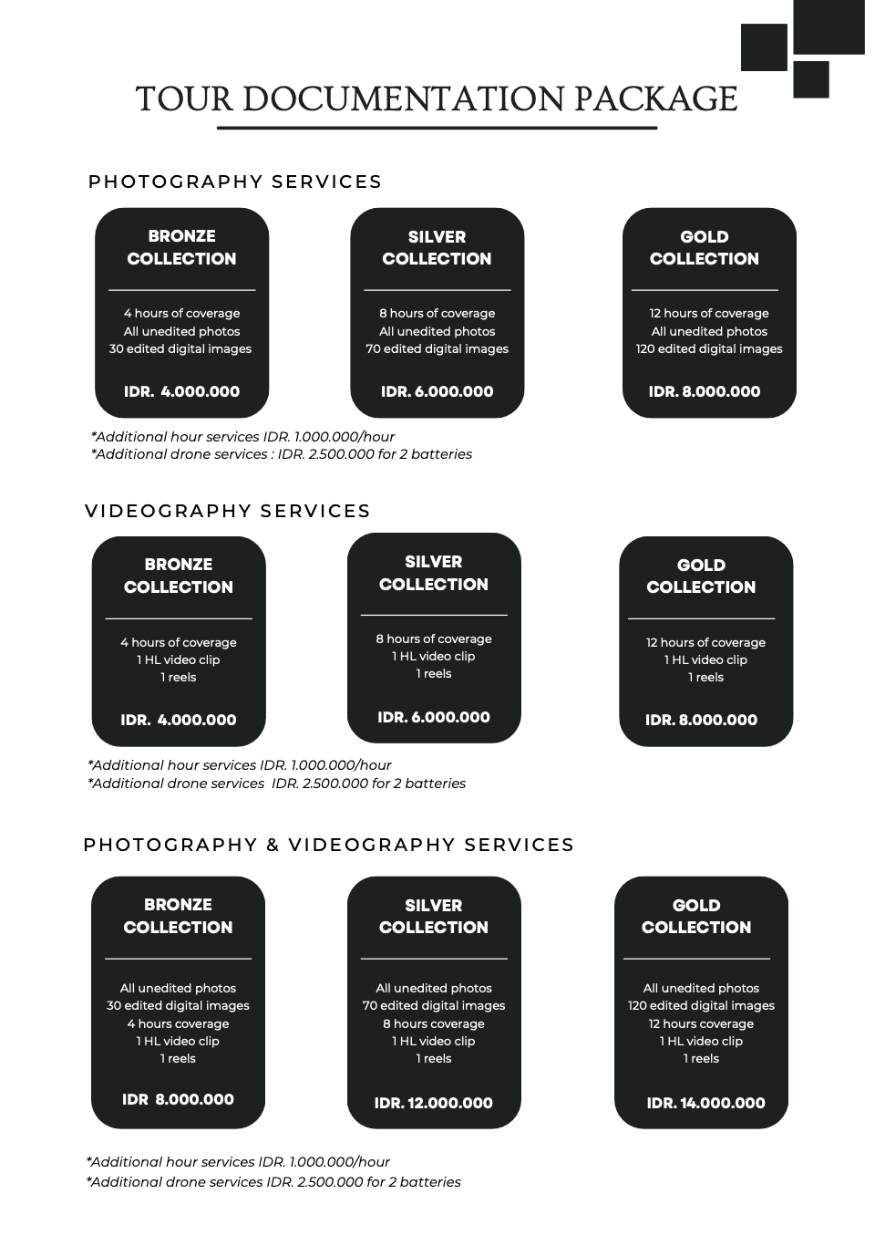 Bali Image Photo Price List