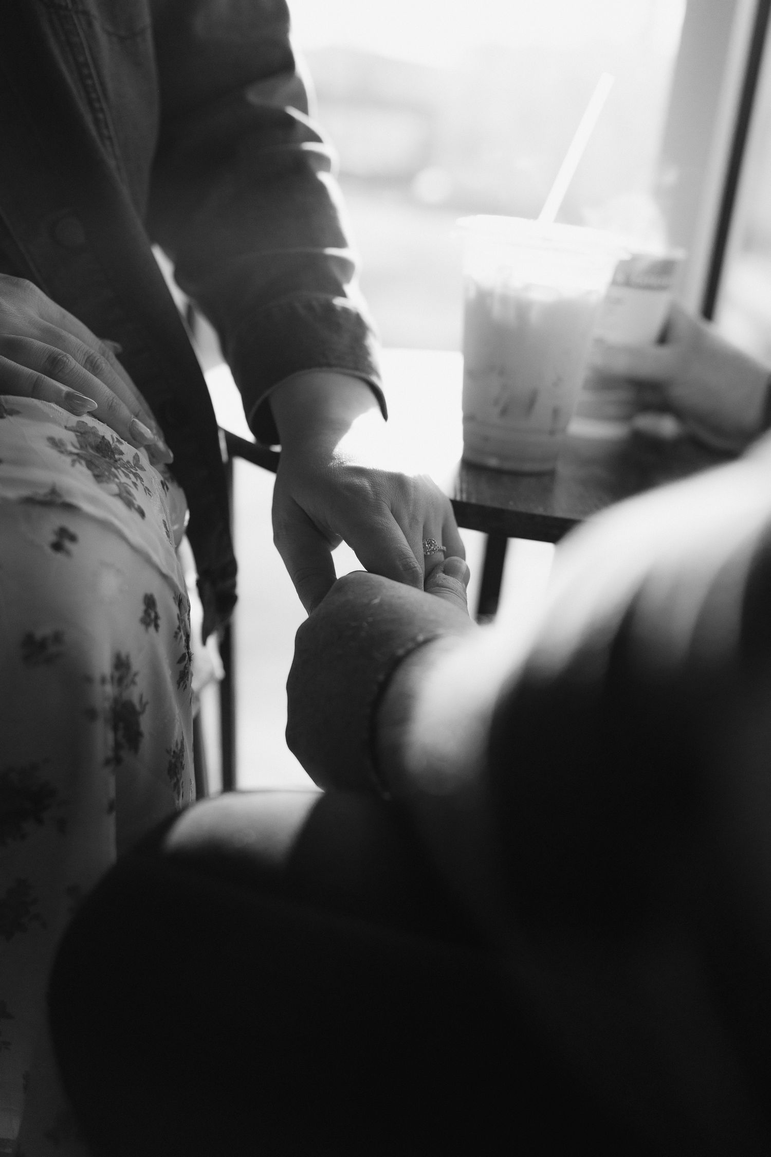 Abstract black and white motion blur photograph with soft focus and artistic composition.